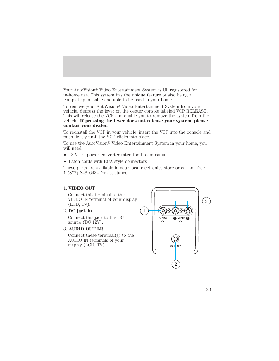 In-home use | FORD 2002 Windstar User Manual | Page 23 / 24