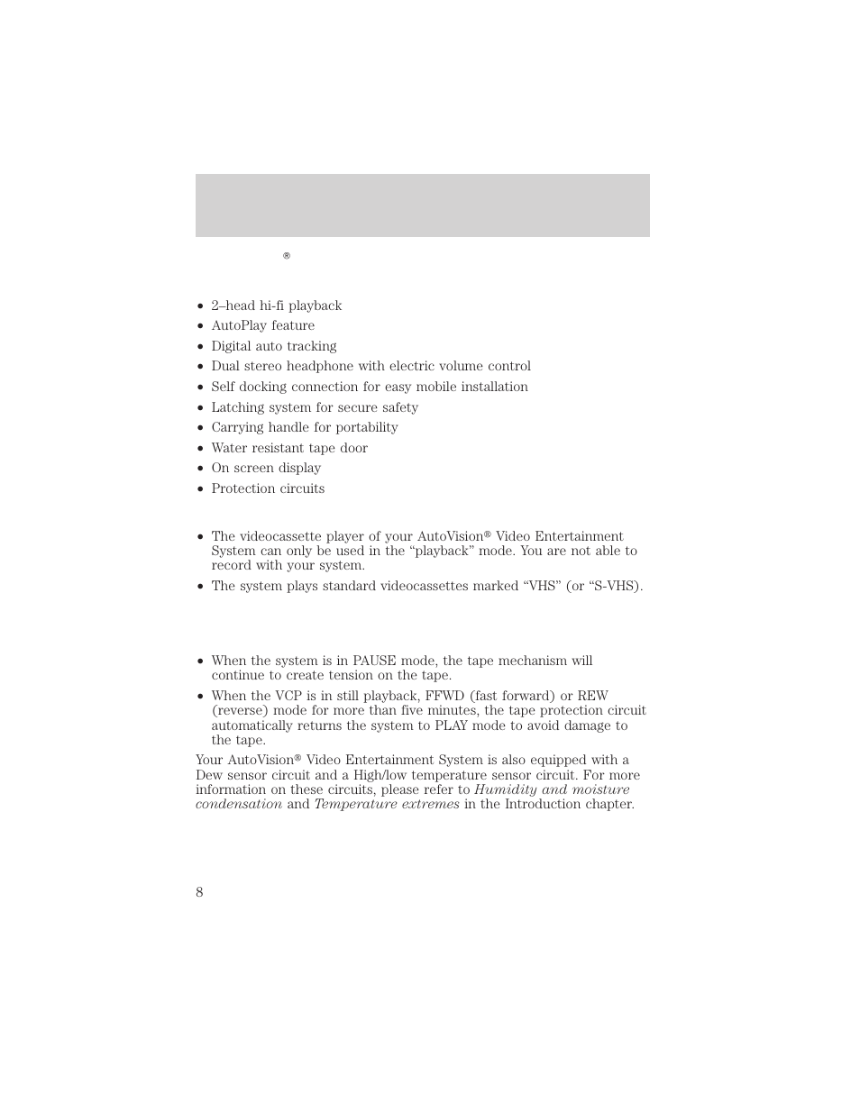 Description | FORD 2002 Windstar User Manual | Page 8 / 24