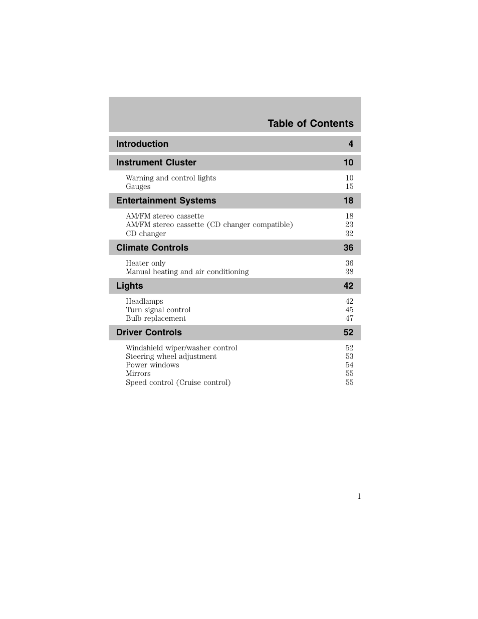 FORD 2002 Escort User Manual | 208 pages