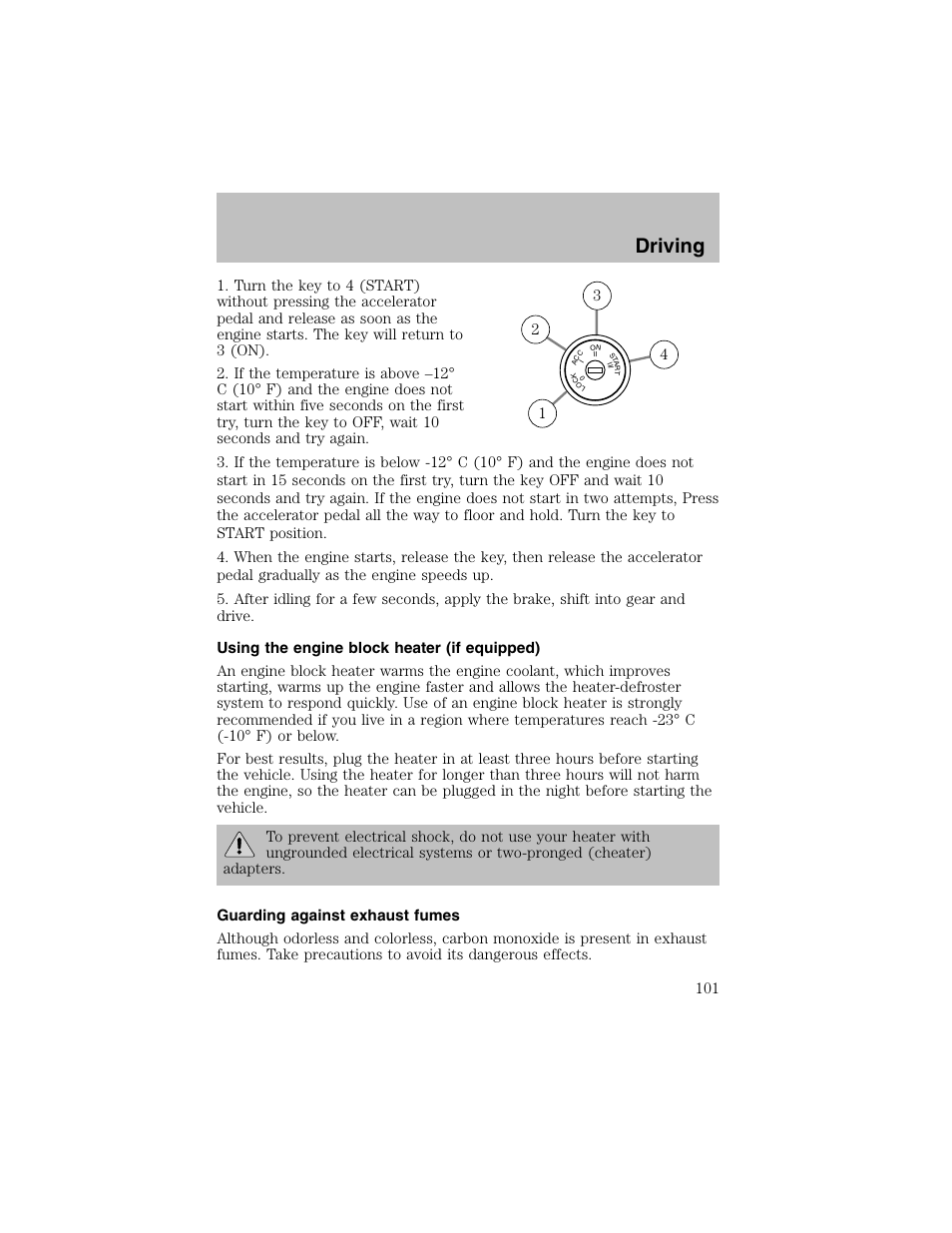 Driving | FORD 2002 Escort User Manual | Page 101 / 208