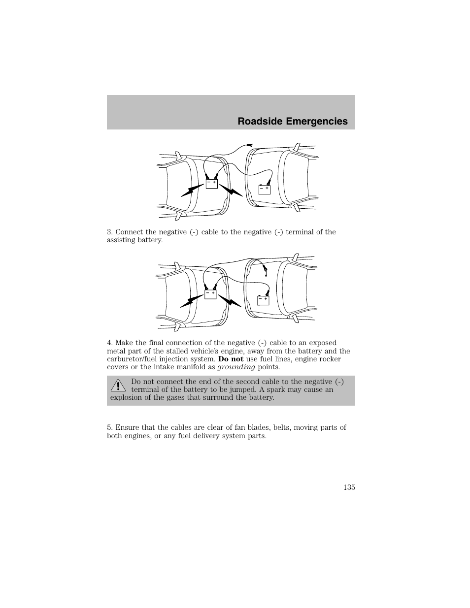 Roadside emergencies | FORD 2002 Escort User Manual | Page 135 / 208