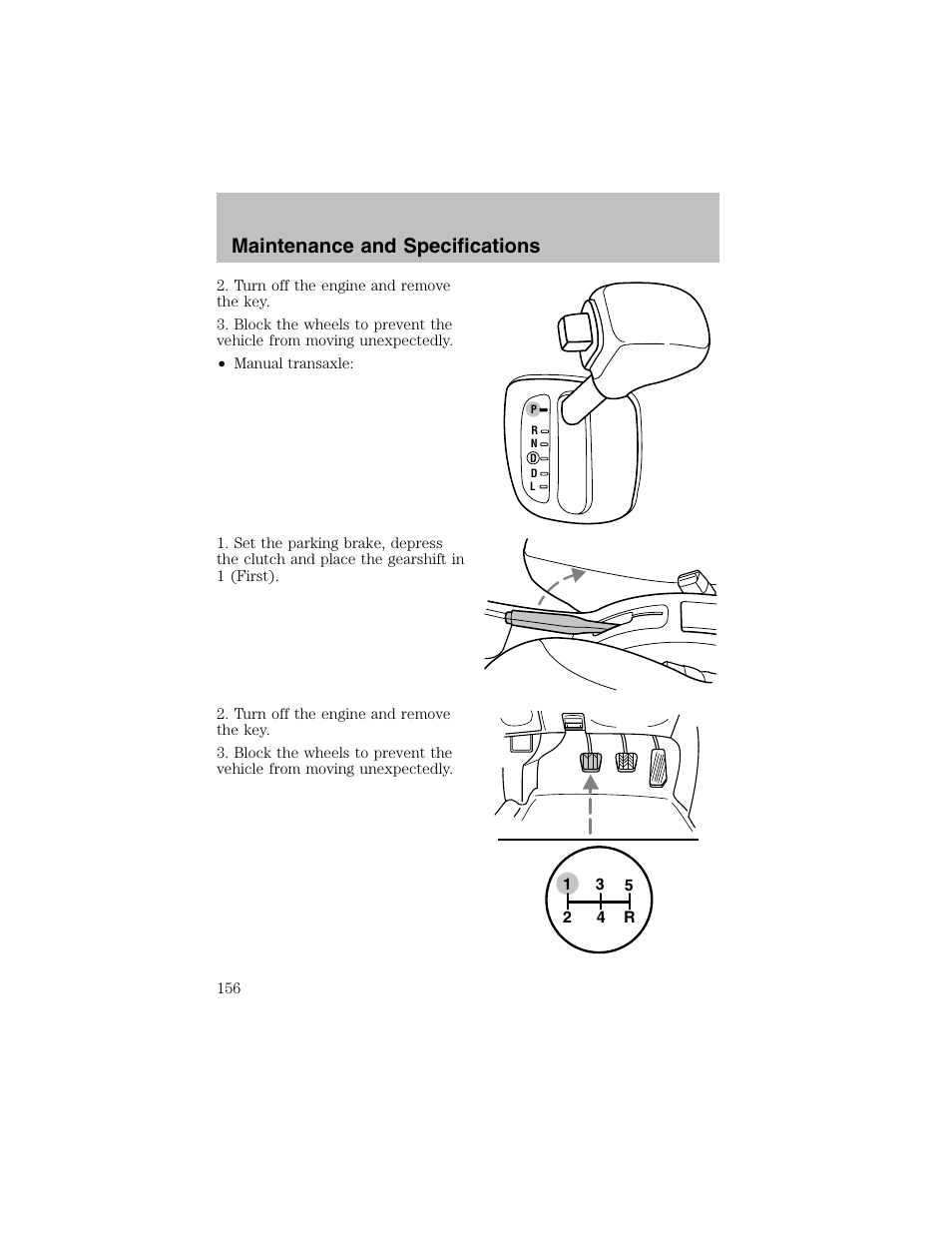 Maintenance and specifications | FORD 2002 Escort User Manual | Page 156 / 208