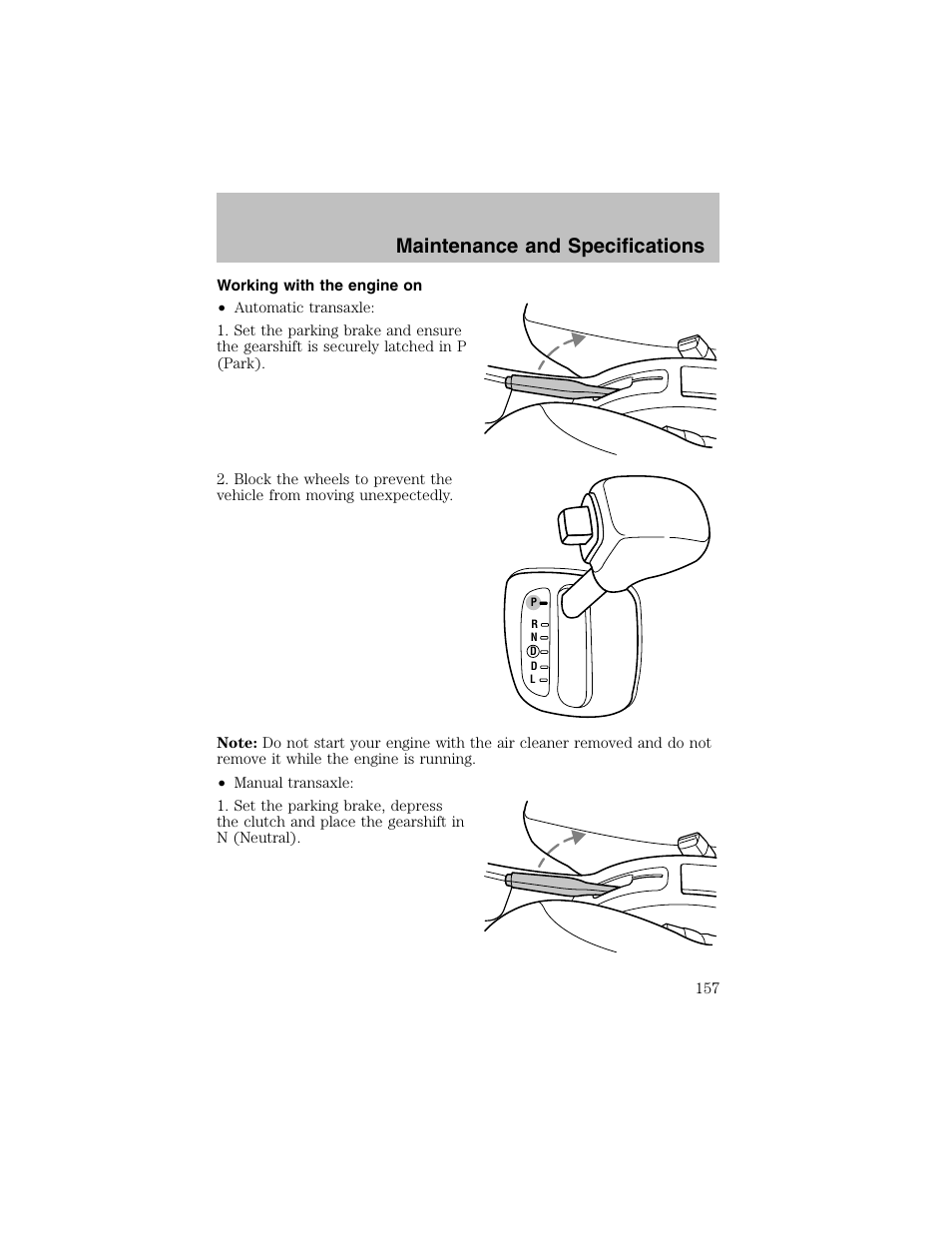 Maintenance and specifications | FORD 2002 Escort User Manual | Page 157 / 208