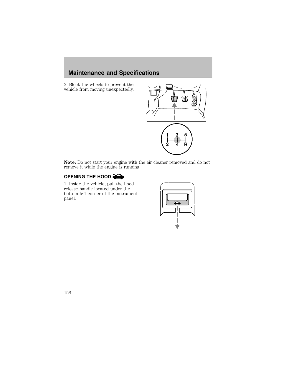 Maintenance and specifications | FORD 2002 Escort User Manual | Page 158 / 208