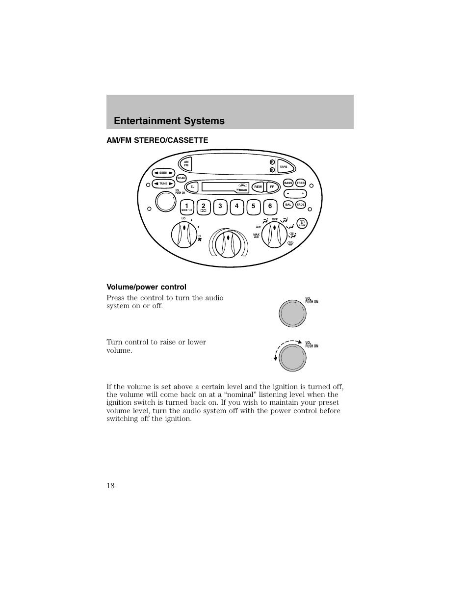 Entertainment systems, Dolby b nr | FORD 2002 Escort User Manual | Page 18 / 208