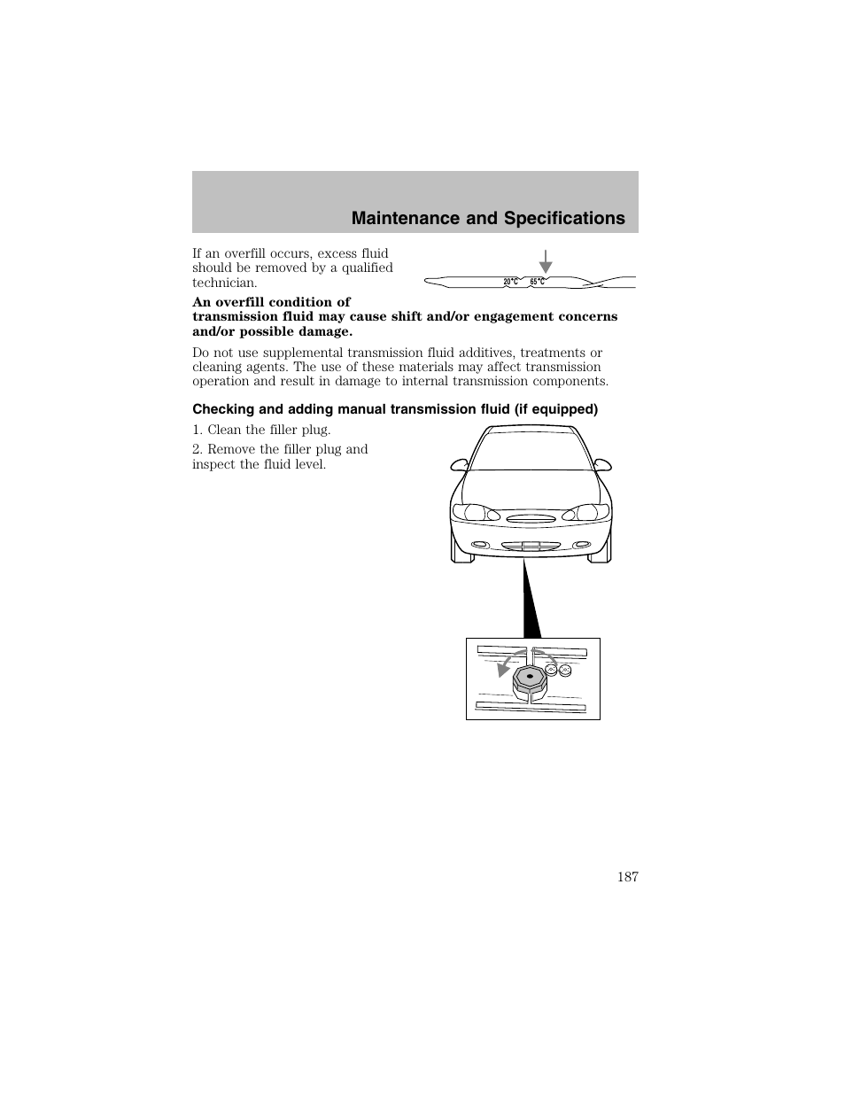 Maintenance and specifications | FORD 2002 Escort User Manual | Page 187 / 208