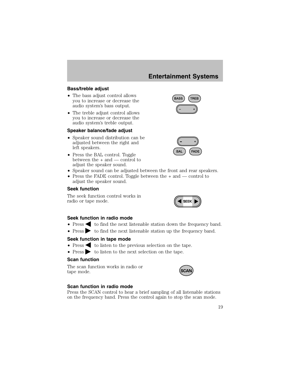 Entertainment systems | FORD 2002 Escort User Manual | Page 19 / 208