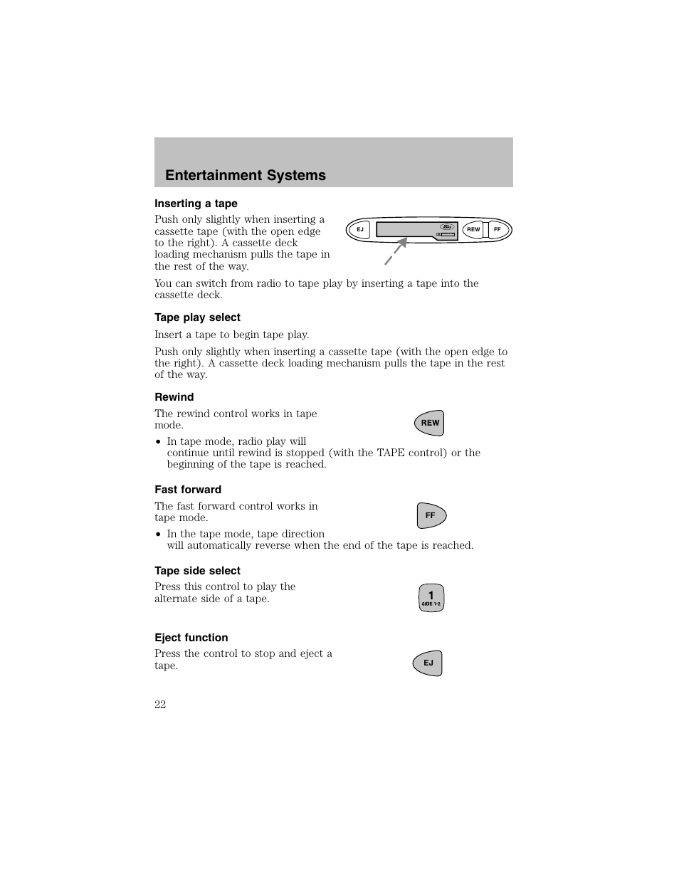 Entertainment systems | FORD 2002 Escort User Manual | Page 22 / 208