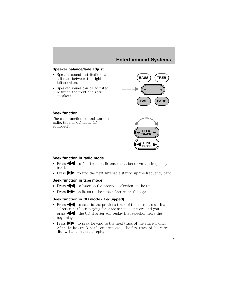 Entertainment systems | FORD 2002 Escort User Manual | Page 25 / 208