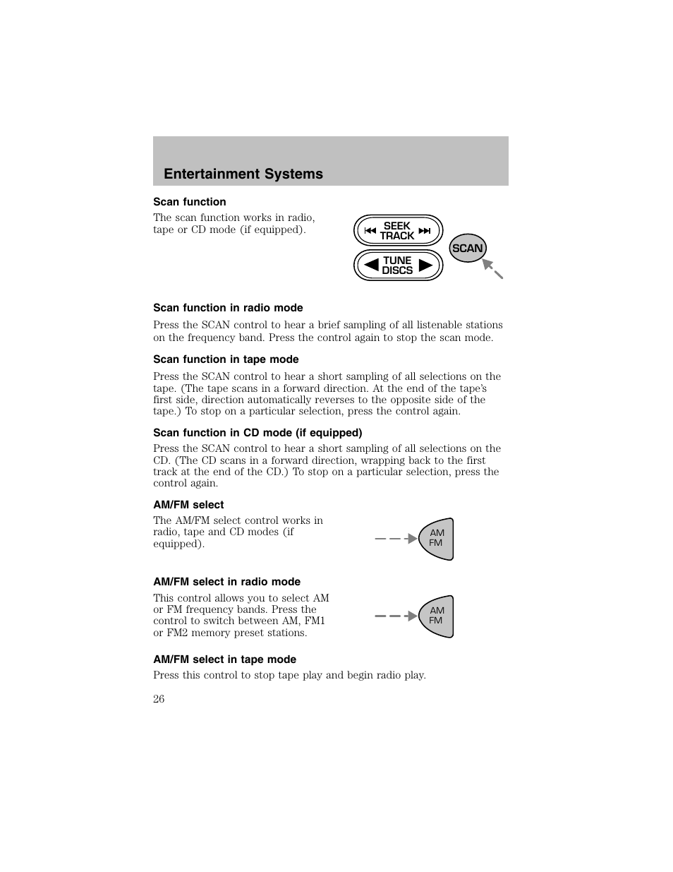 Entertainment systems | FORD 2002 Escort User Manual | Page 26 / 208