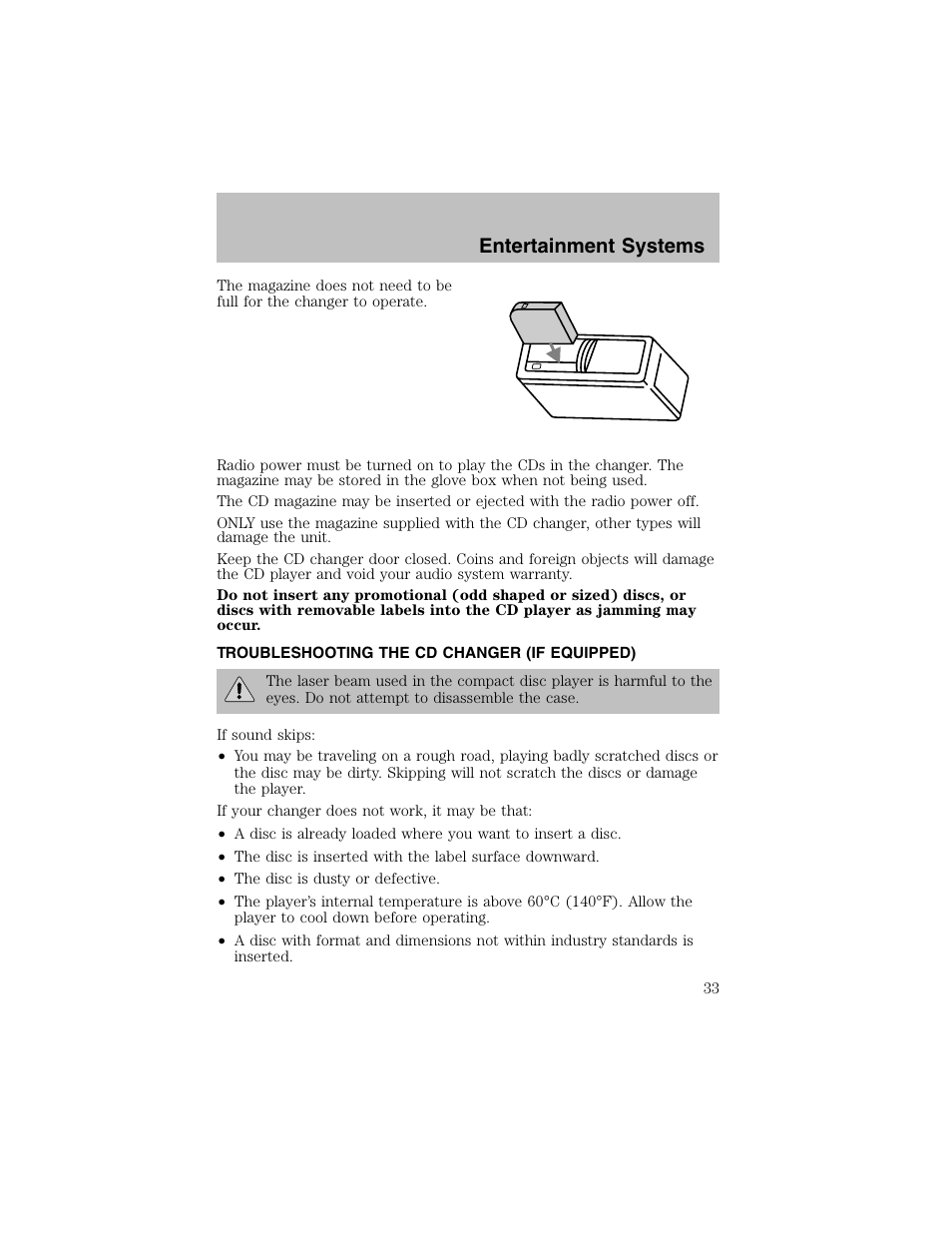 Entertainment systems | FORD 2002 Escort User Manual | Page 33 / 208