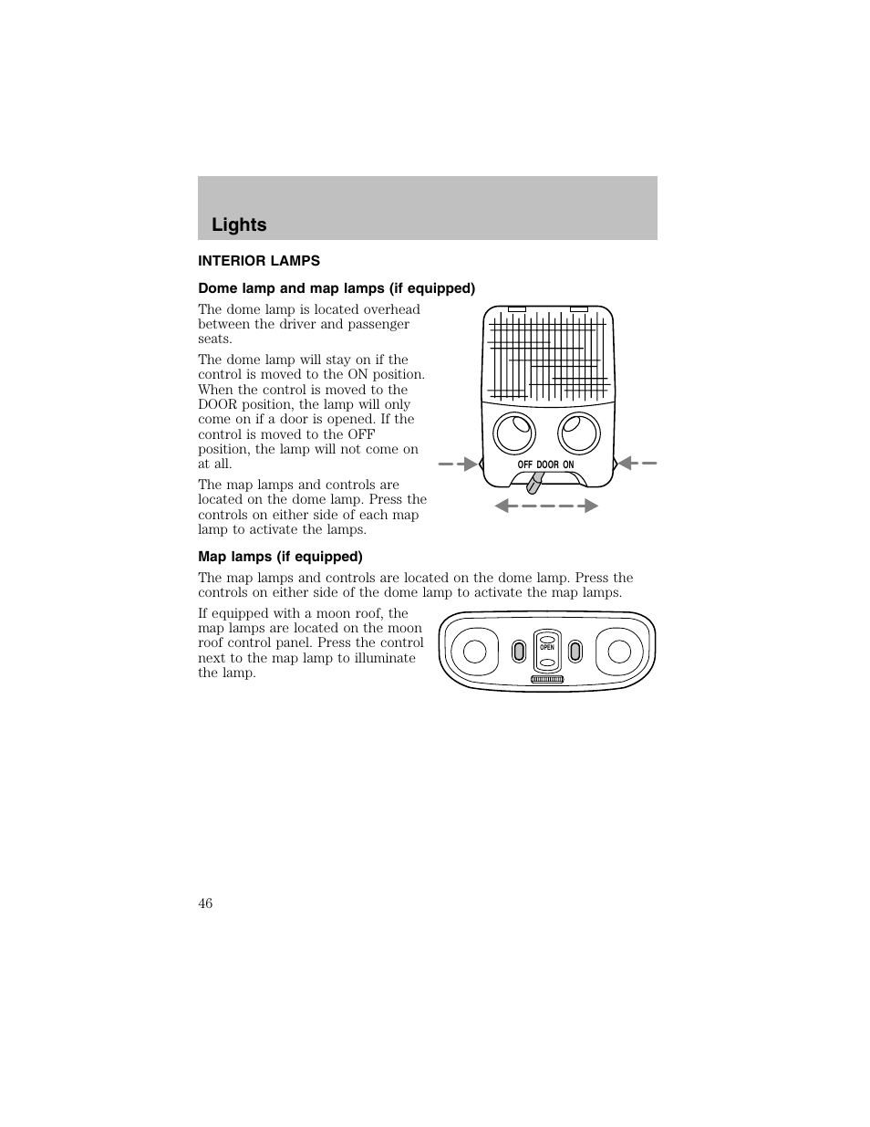 Lights | FORD 2002 Escort User Manual | Page 46 / 208