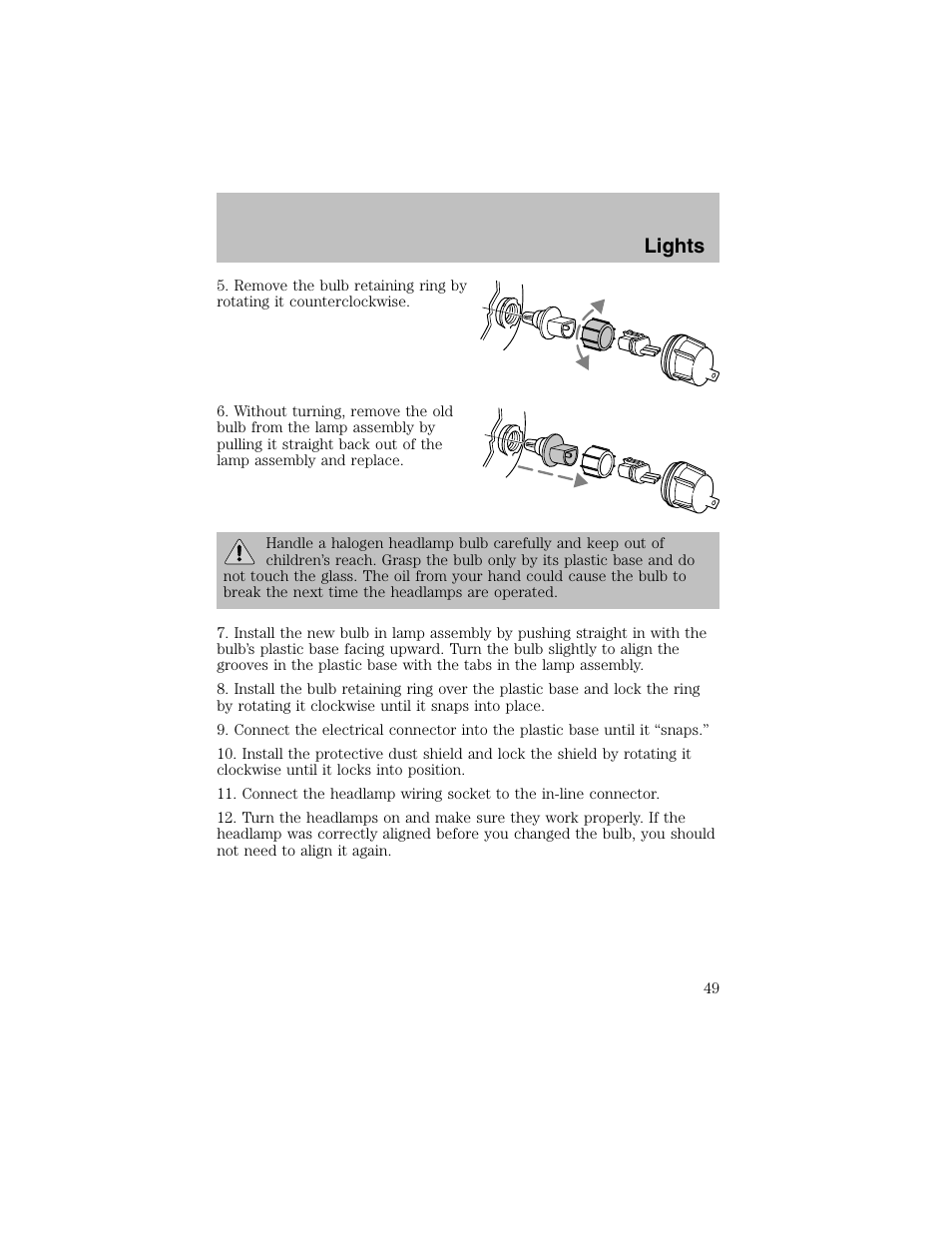 Lights | FORD 2002 Escort User Manual | Page 49 / 208