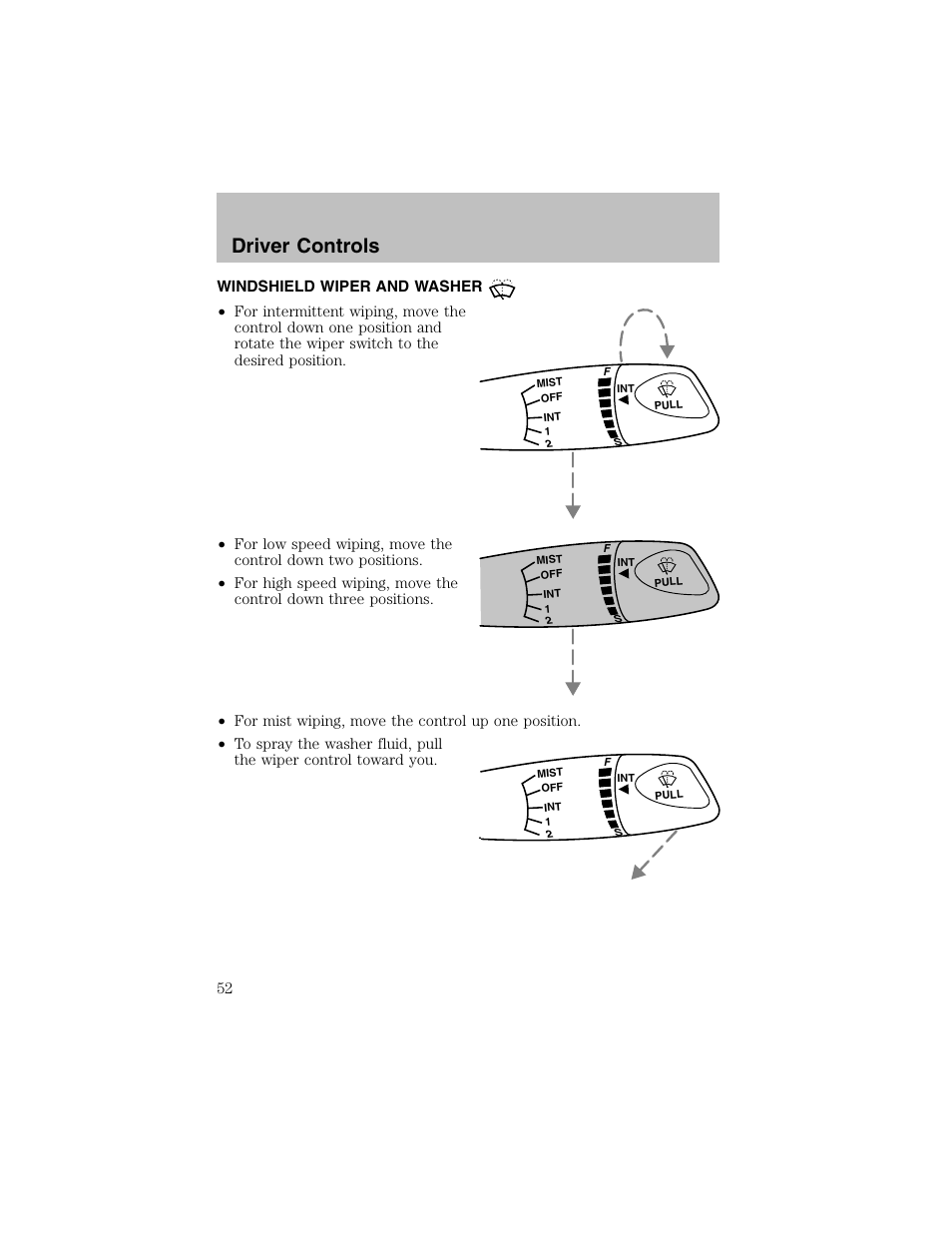 Driver controls | FORD 2002 Escort User Manual | Page 52 / 208