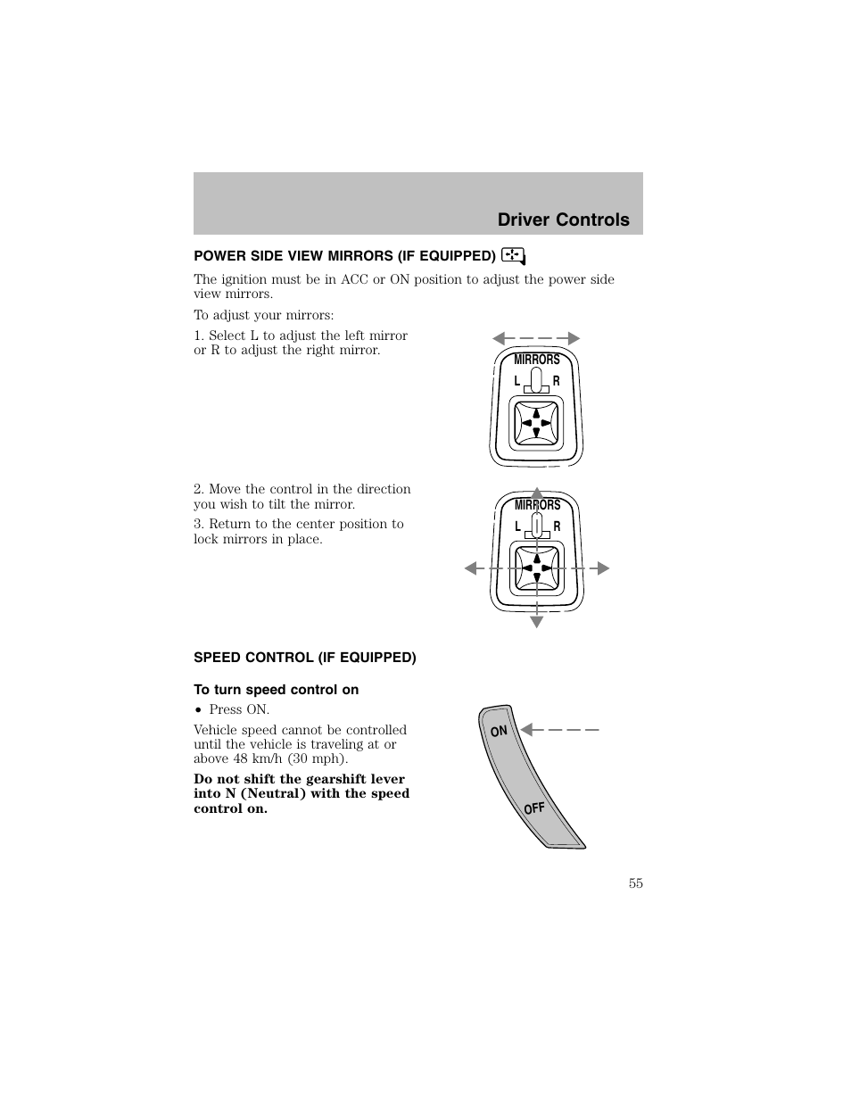 Driver controls | FORD 2002 Escort User Manual | Page 55 / 208