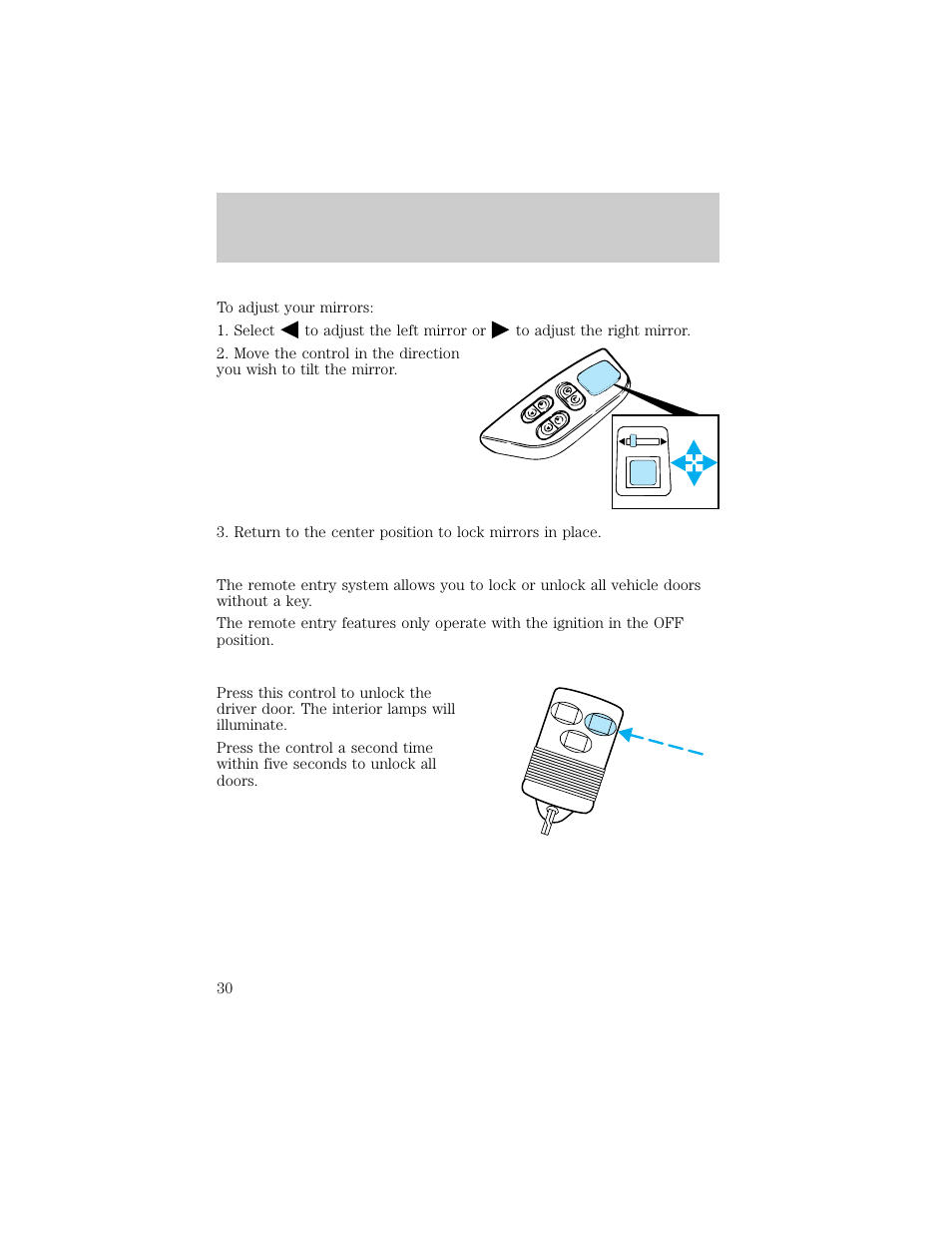 Controls and features | FORD 1998 E-150 User Manual | Page 30 / 144