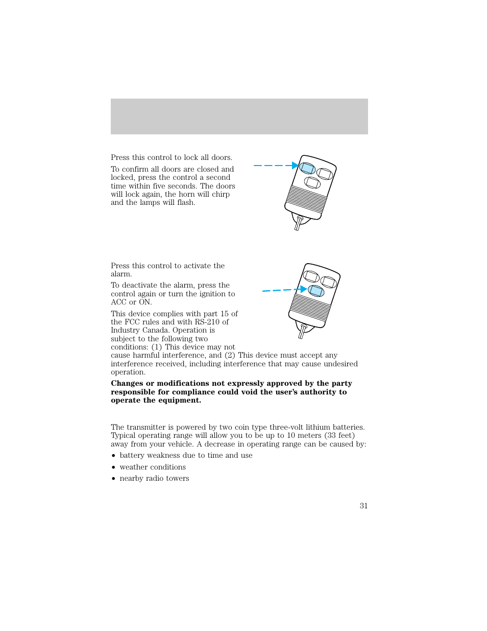 Controls and features | FORD 1998 E-150 User Manual | Page 31 / 144