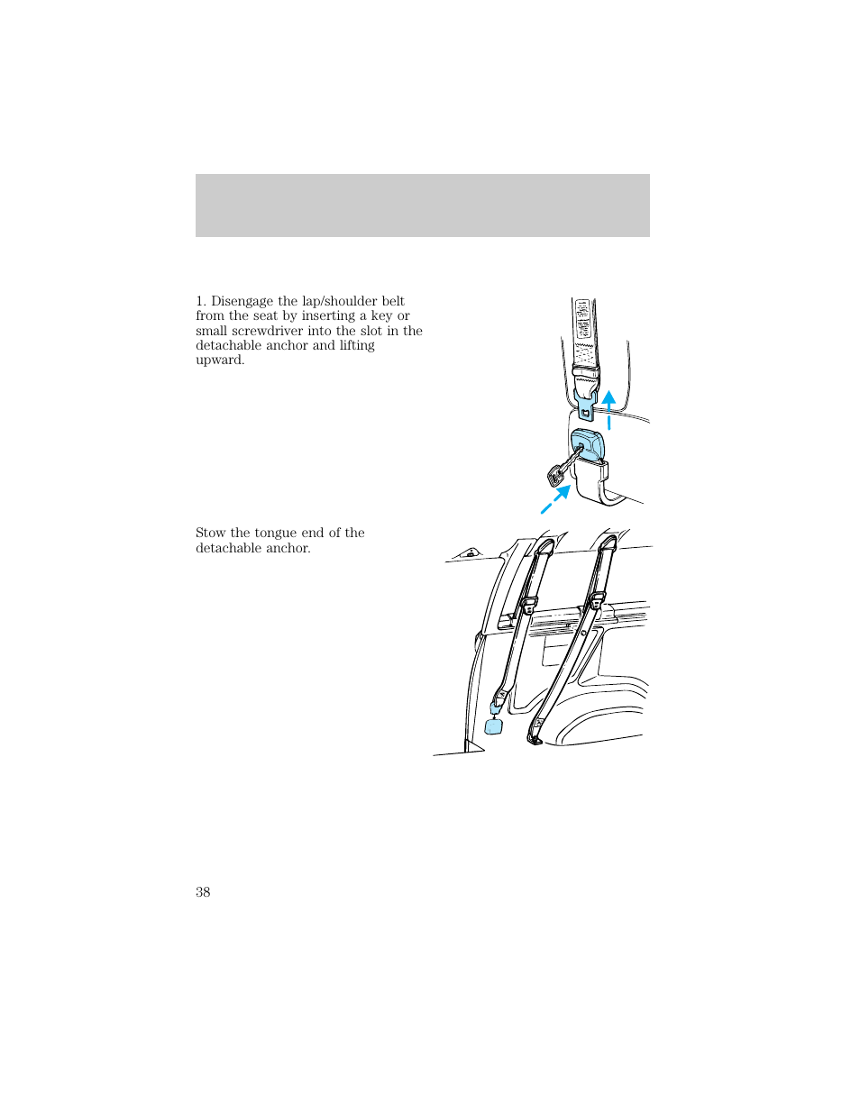 Seating and safety restraints | FORD 1998 E-150 User Manual | Page 38 / 144