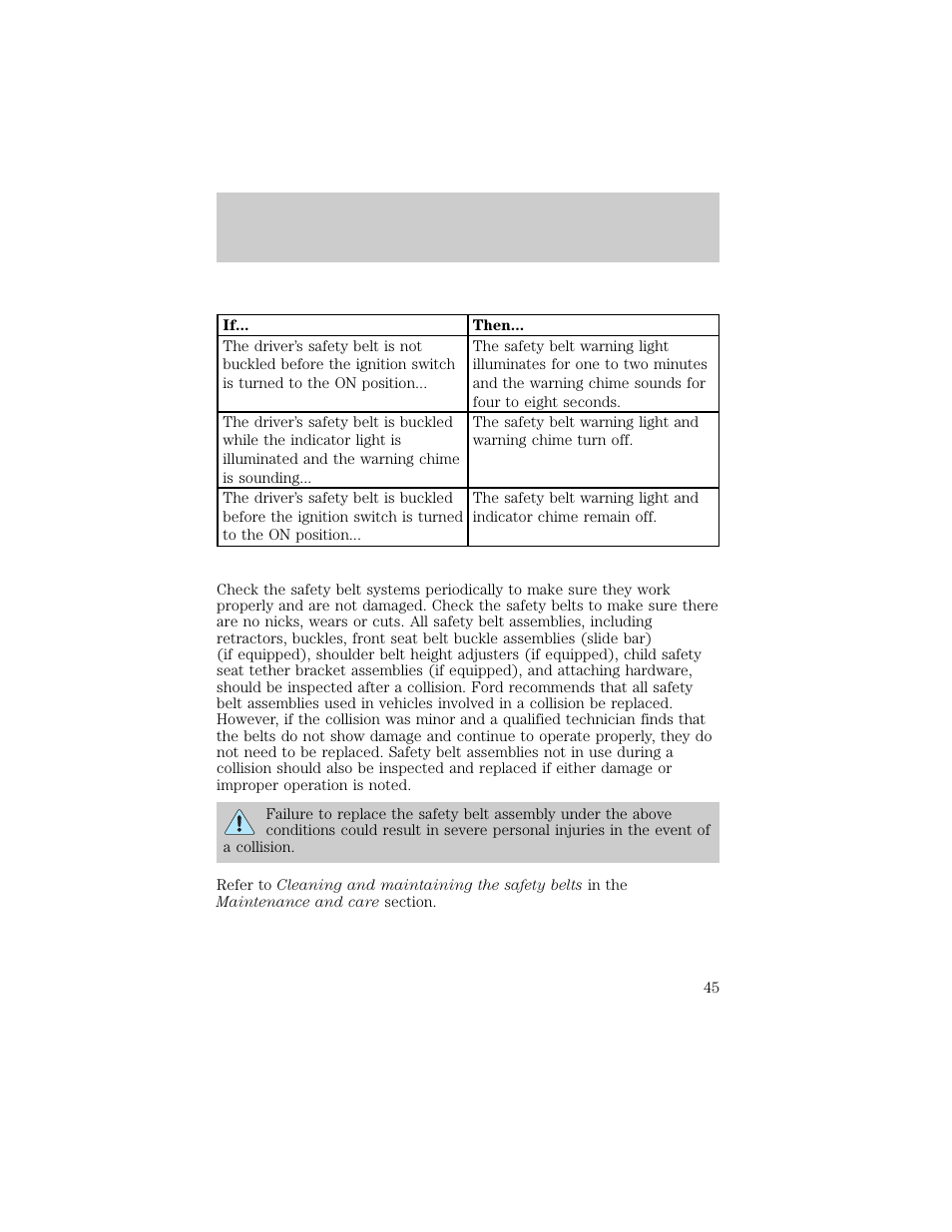 Seating and safety restraints | FORD 1998 E-150 User Manual | Page 45 / 144