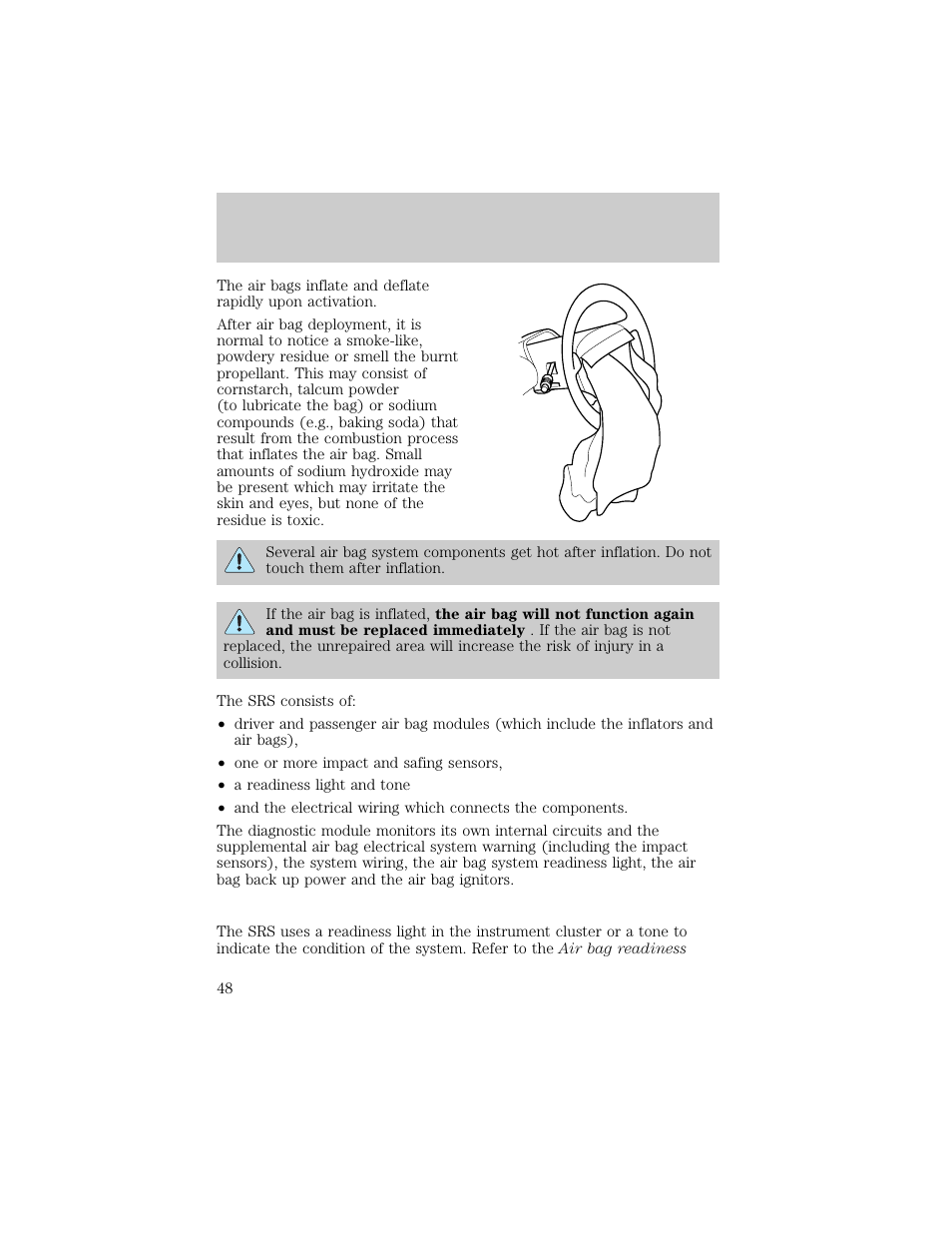 Seating and safety restraints | FORD 1998 E-150 User Manual | Page 48 / 144