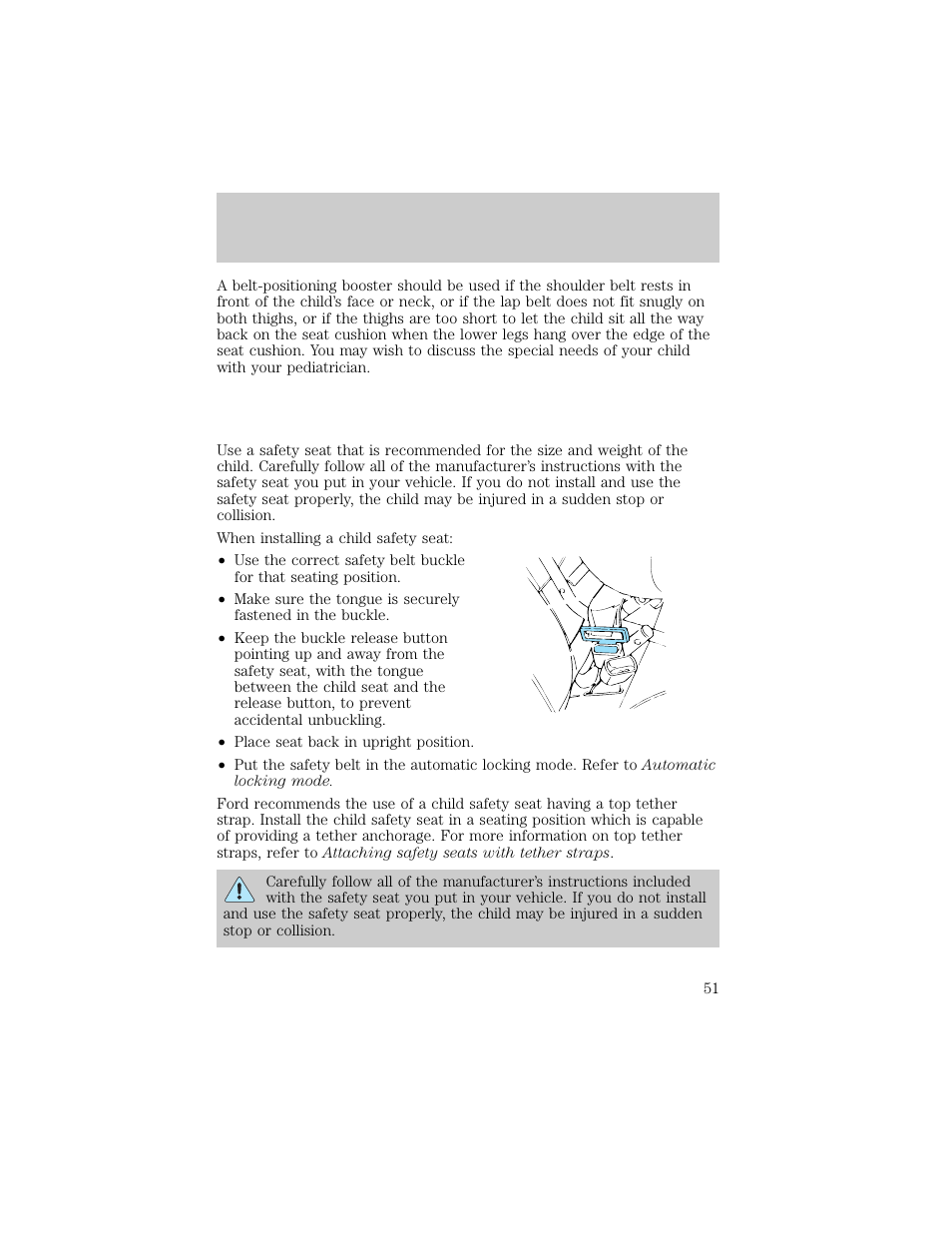 Seating and safety restraints | FORD 1998 E-150 User Manual | Page 51 / 144