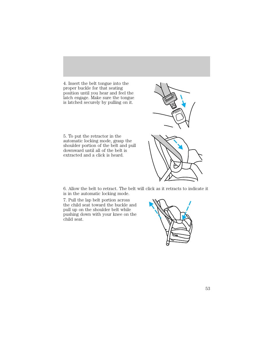 Seating and safety restraints | FORD 1998 E-150 User Manual | Page 53 / 144