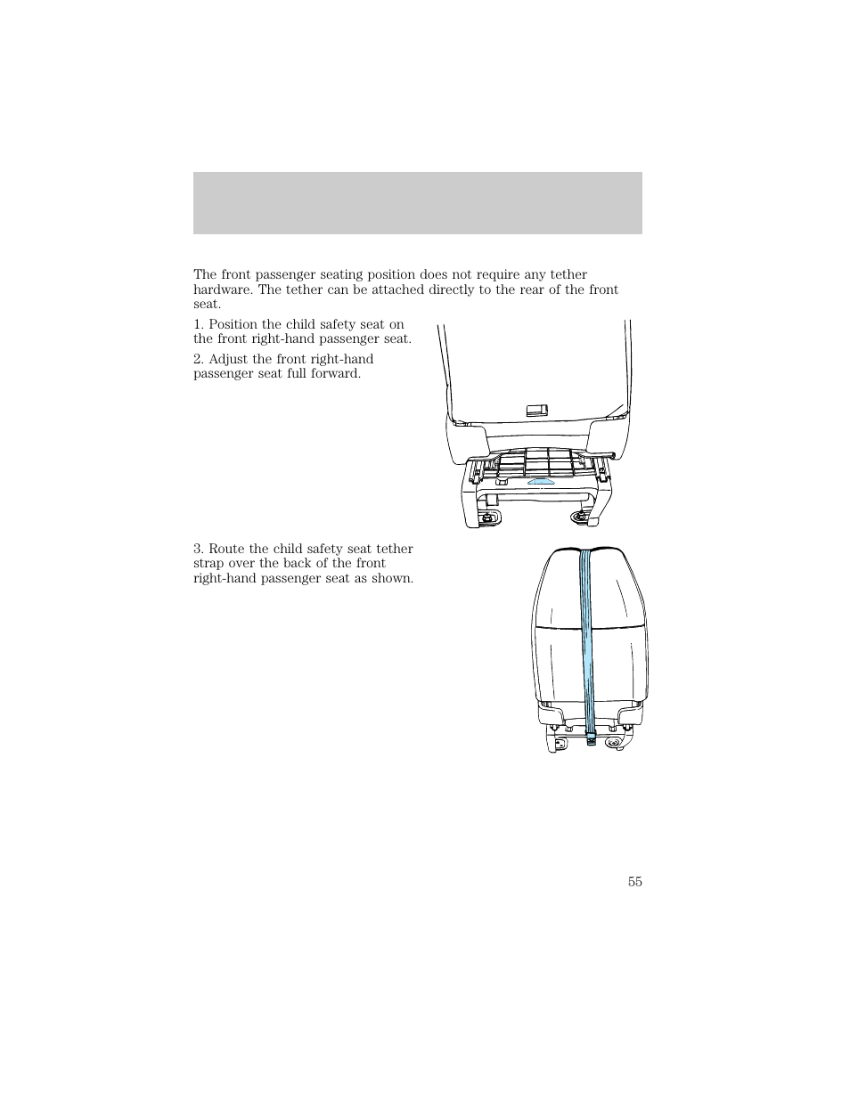 Seating and safety restraints | FORD 1998 E-150 User Manual | Page 55 / 144