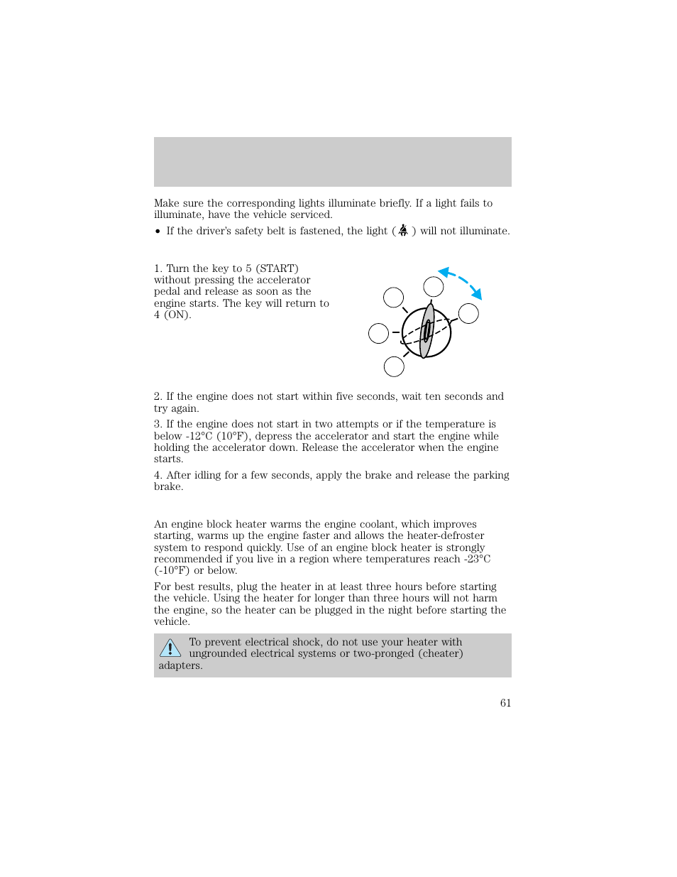 Starting | FORD 1998 E-150 User Manual | Page 61 / 144