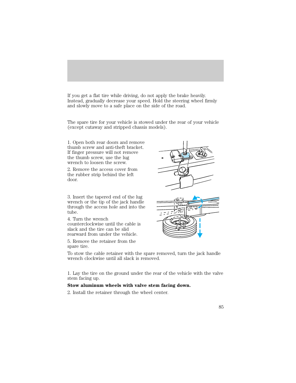 Roadside emergencies | FORD 1998 E-150 User Manual | Page 85 / 144