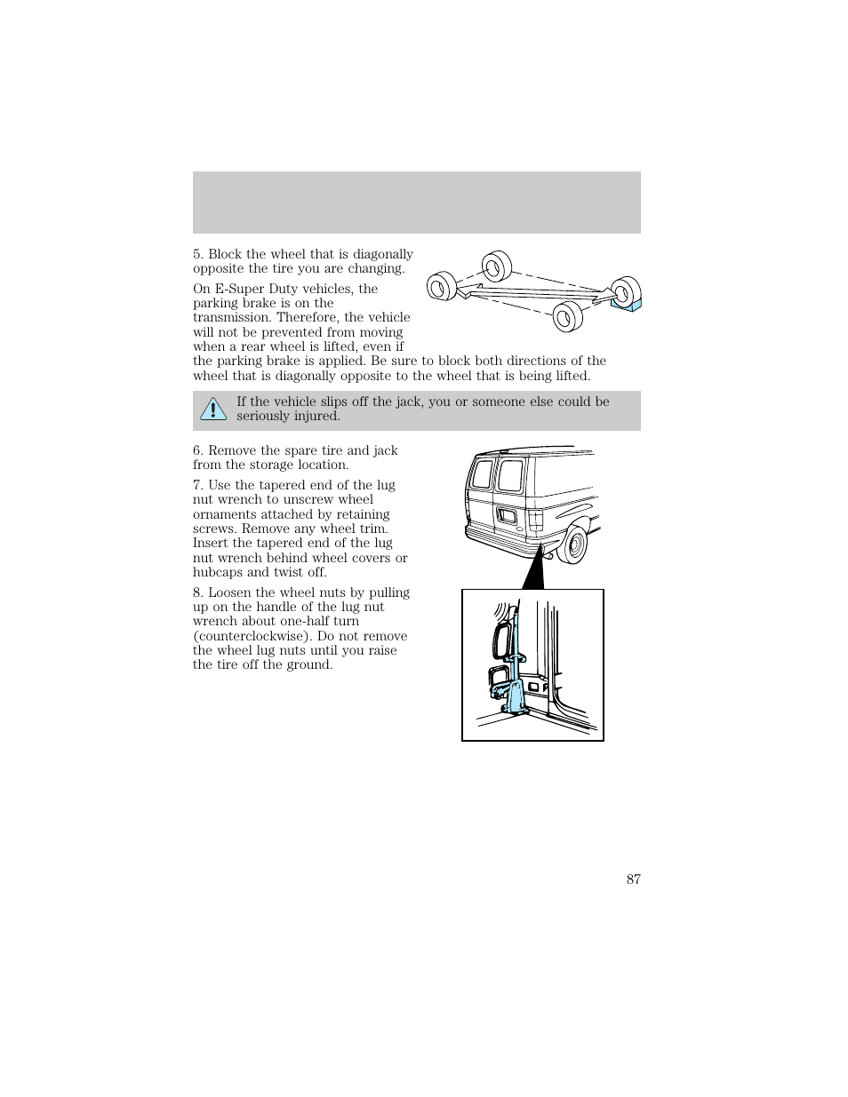 Roadside emergencies | FORD 1998 E-150 User Manual | Page 87 / 144