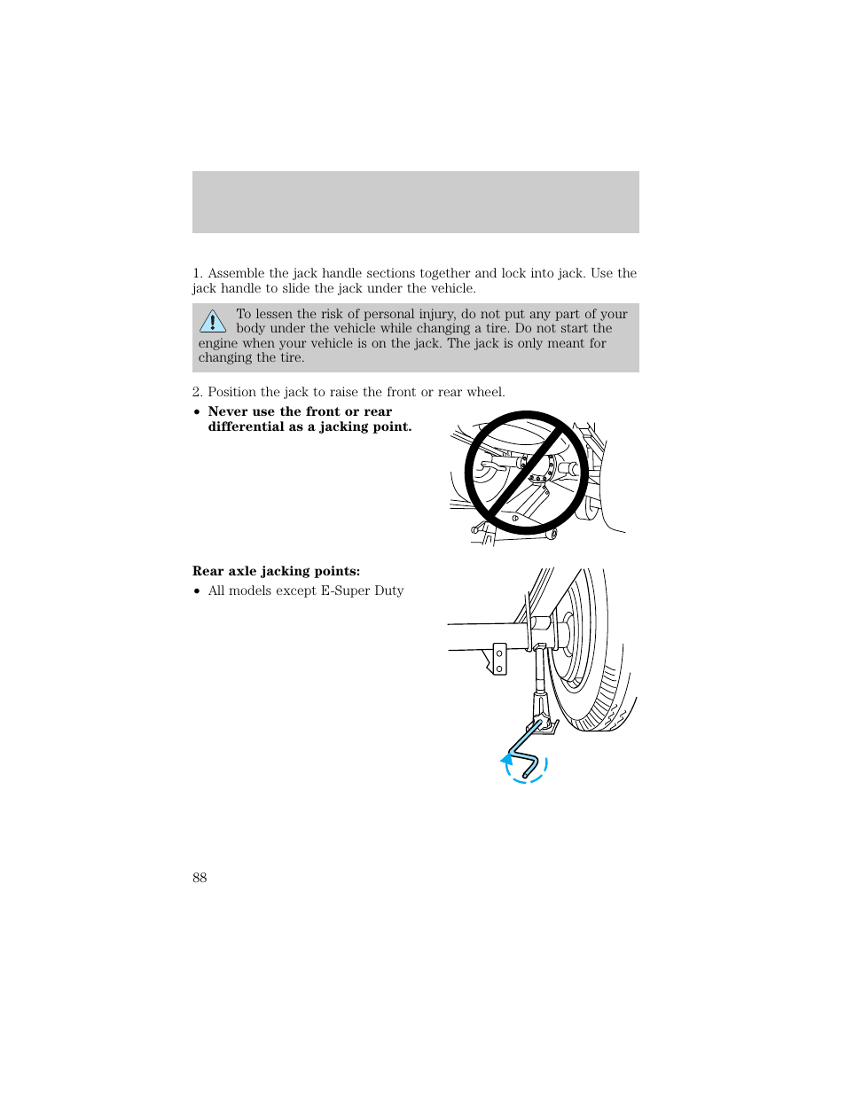 Roadside emergencies | FORD 1998 E-150 User Manual | Page 88 / 144