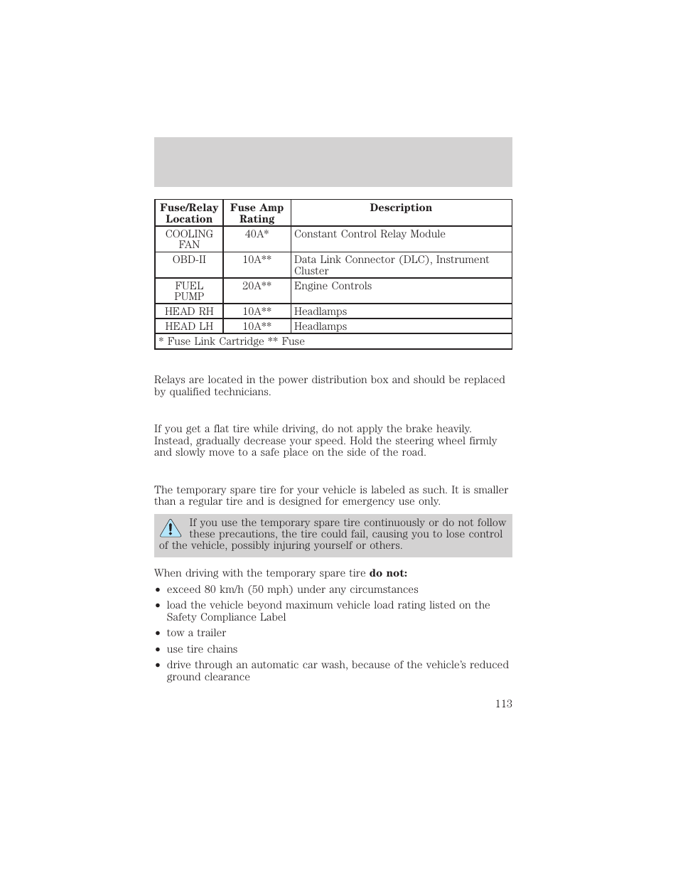 Roadside emergencies | FORD 1999 Escort User Manual | Page 113 / 200