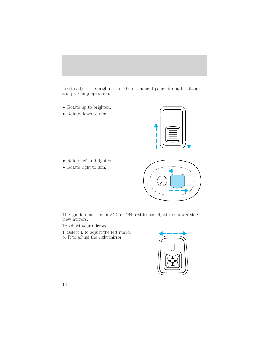 Controls and features | FORD 1999 Escort User Manual | Page 14 / 200