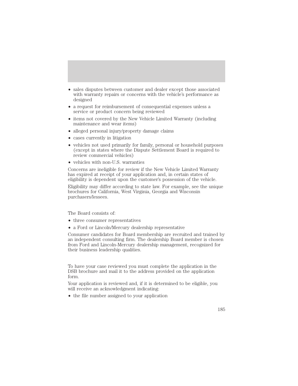 Customer assistance | FORD 1999 Escort User Manual | Page 185 / 200