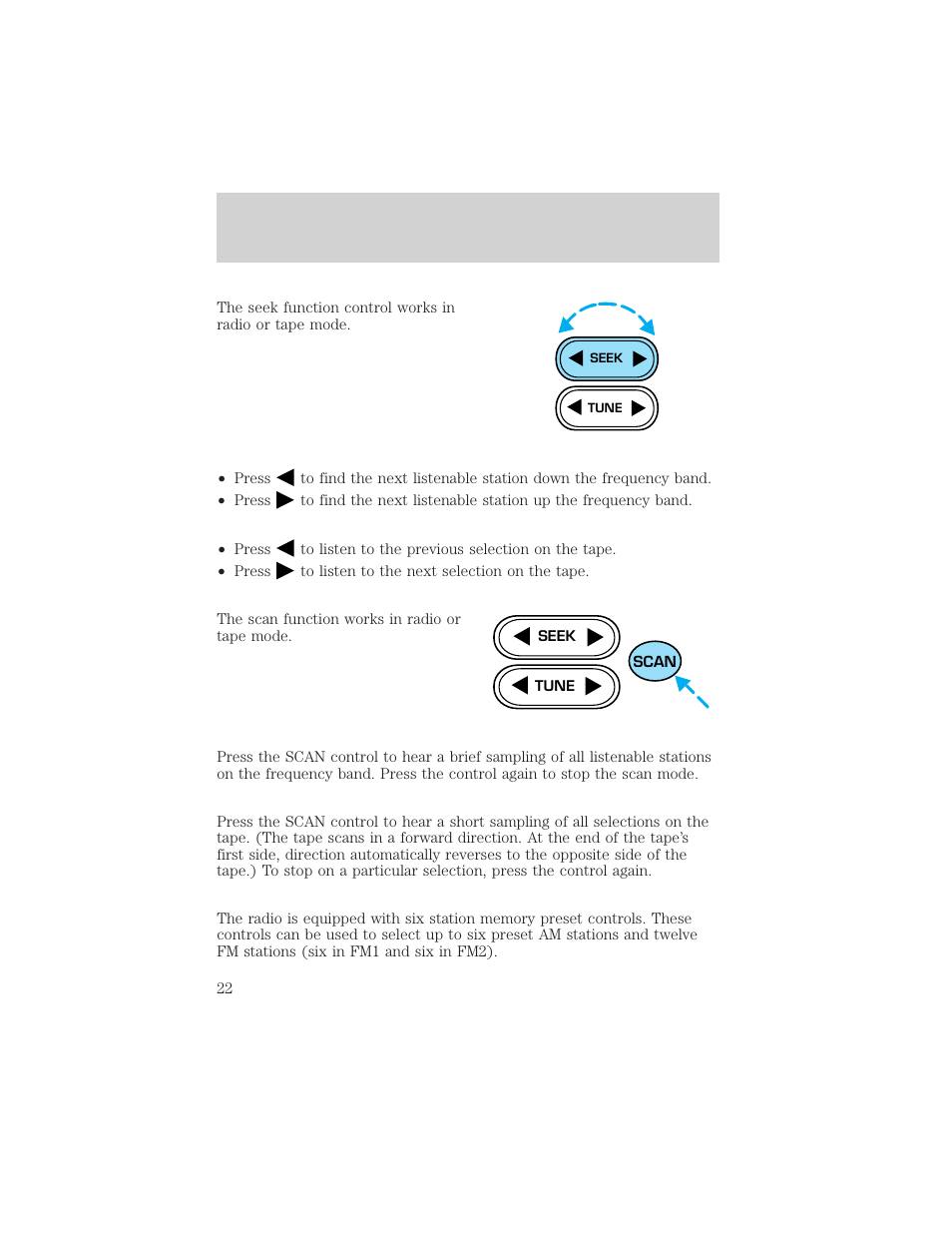 Controls and features | FORD 1999 Escort User Manual | Page 22 / 200