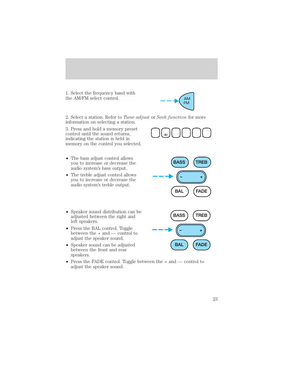 Controls and features | FORD 1999 Escort User Manual | Page 23 / 200