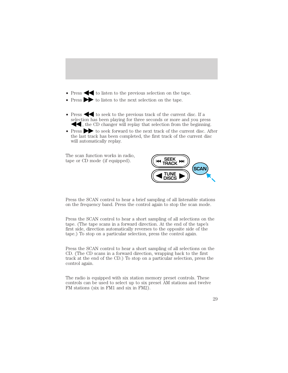 Controls and features | FORD 1999 Escort User Manual | Page 29 / 200