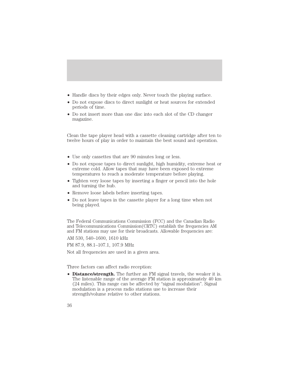 Controls and features | FORD 1999 Escort User Manual | Page 36 / 200