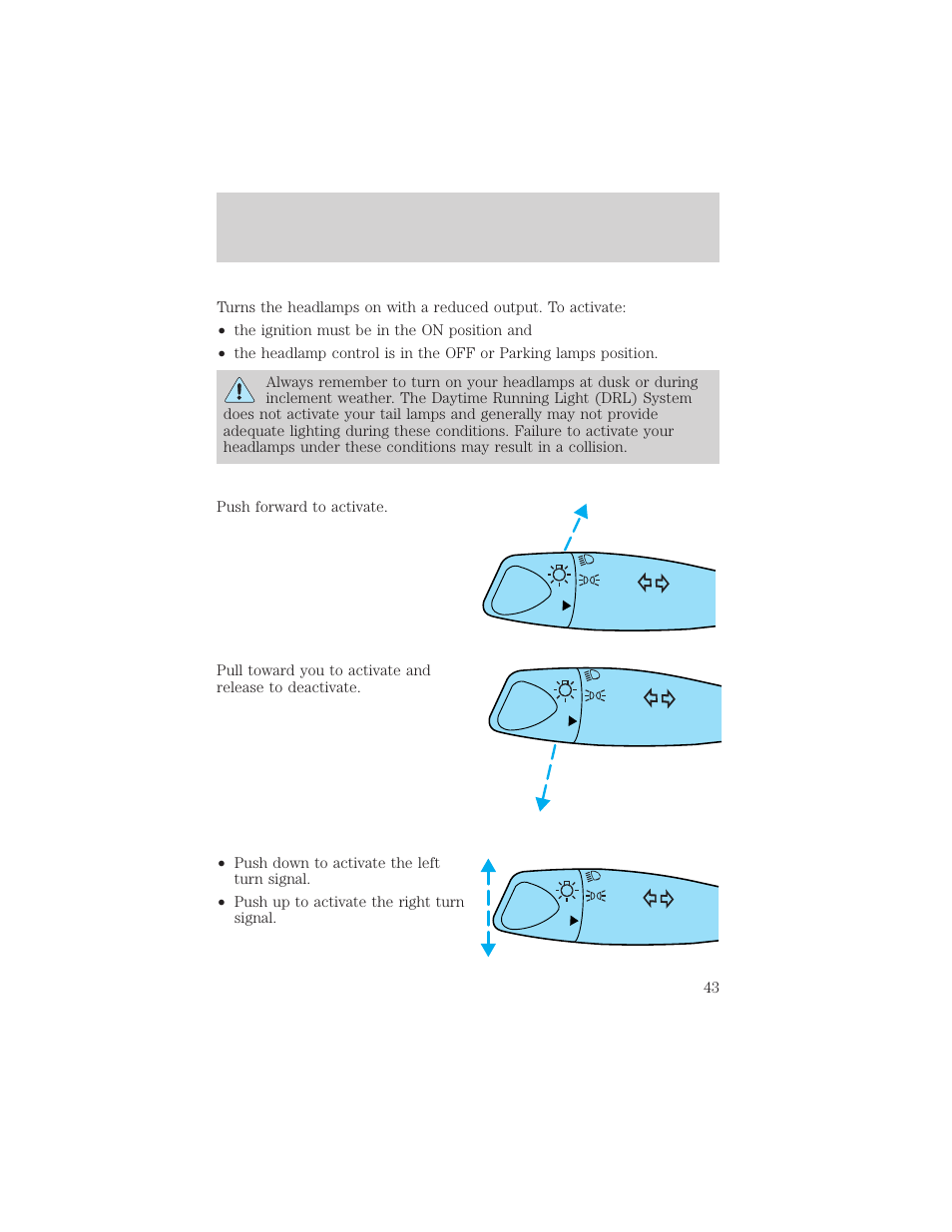 Controls and features | FORD 1999 Escort User Manual | Page 43 / 200