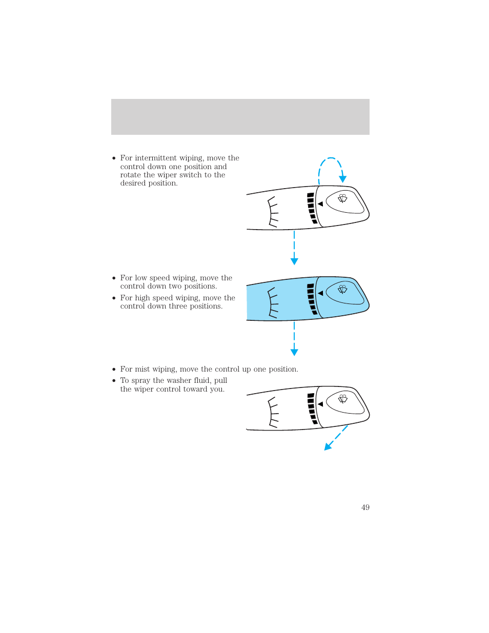 Controls and features | FORD 1999 Escort User Manual | Page 49 / 200