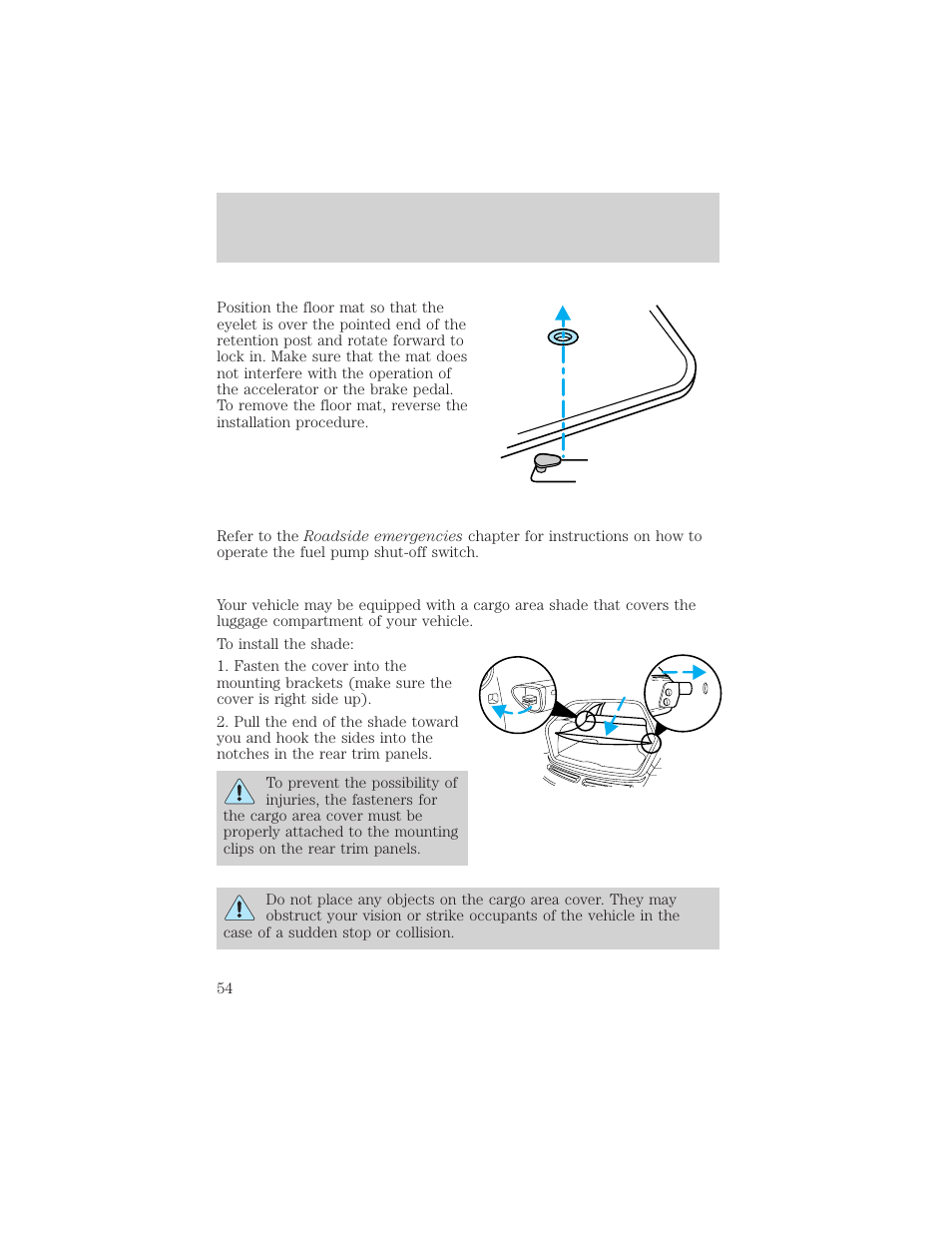 Controls and features | FORD 1999 Escort User Manual | Page 54 / 200