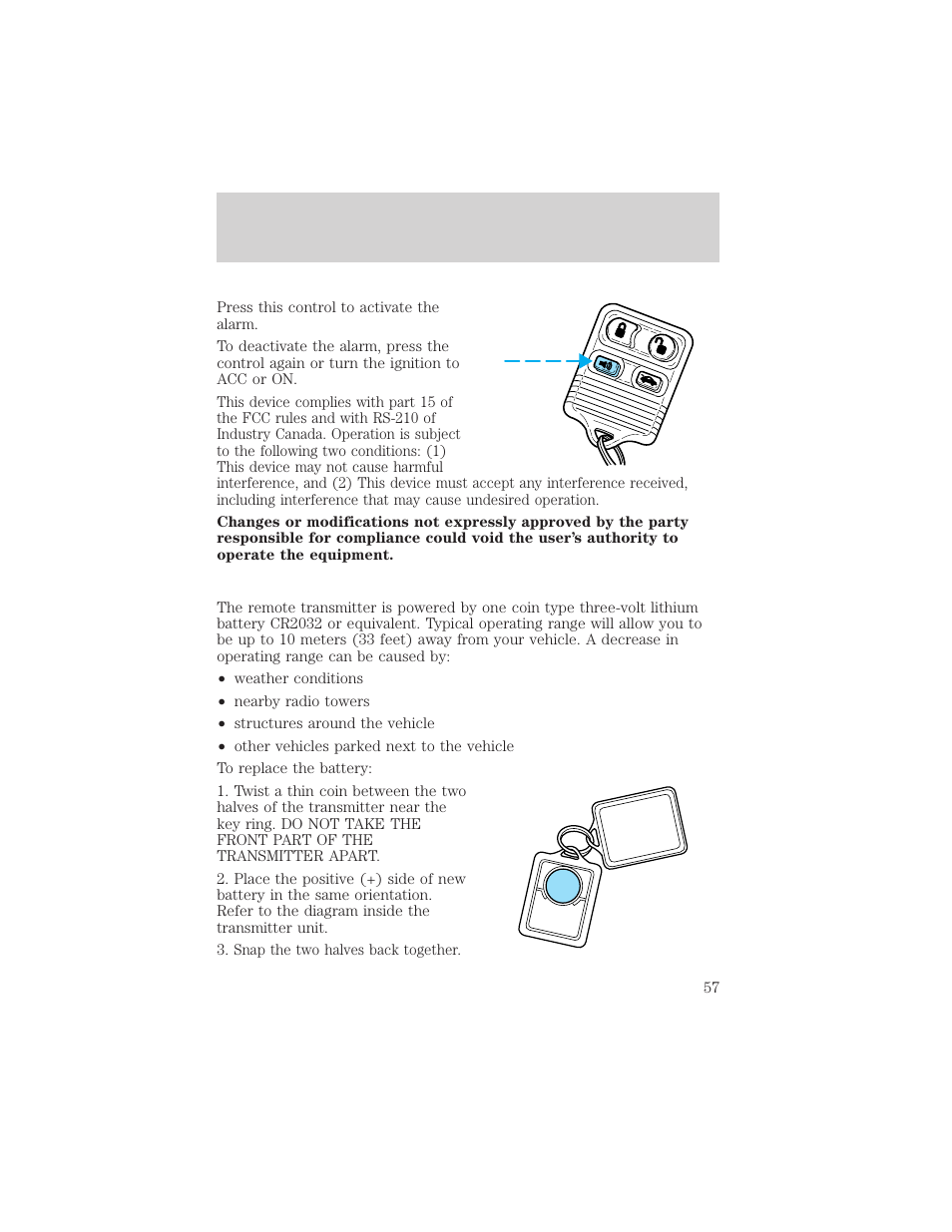 Controls and features | FORD 1999 Escort User Manual | Page 57 / 200