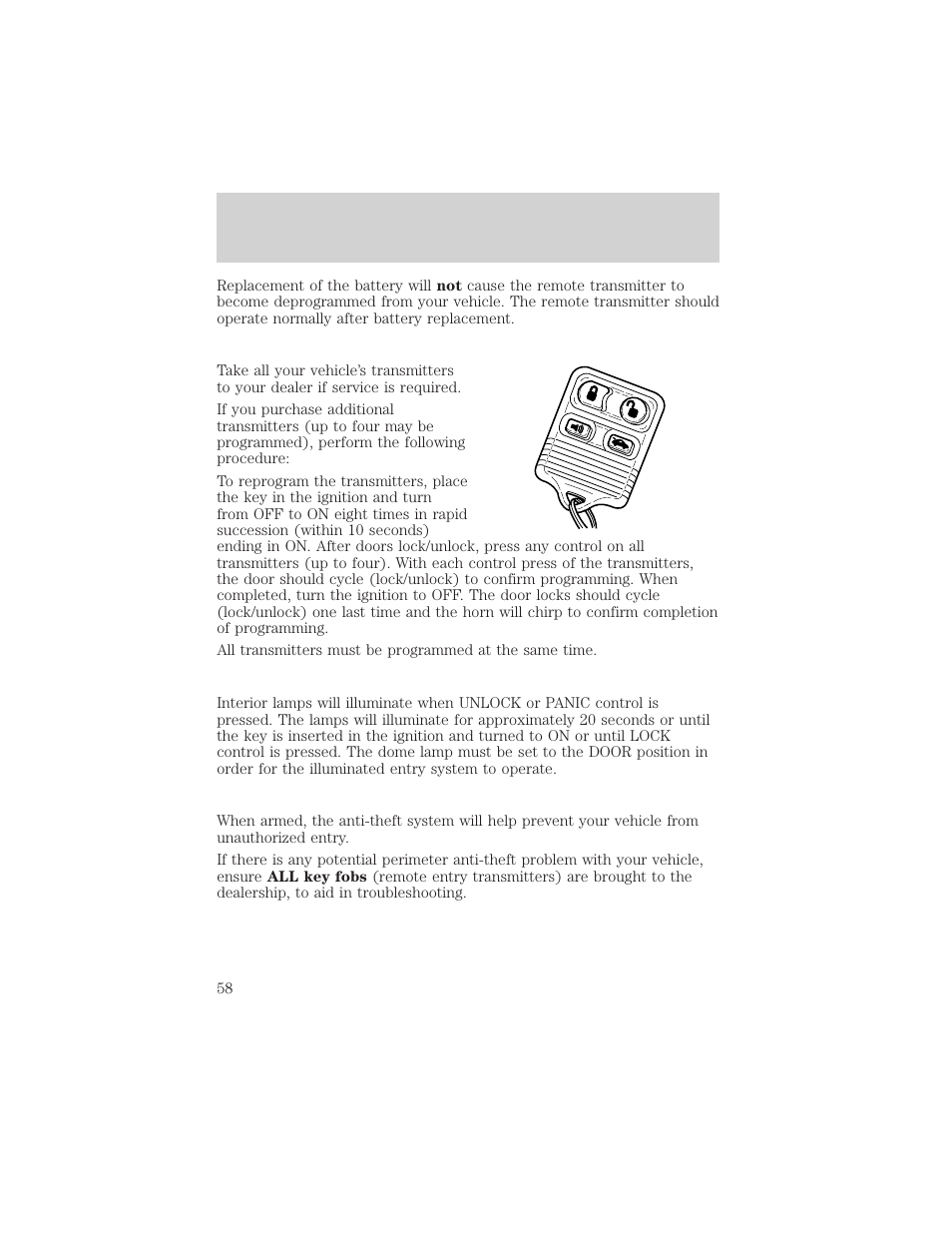 Controls and features | FORD 1999 Escort User Manual | Page 58 / 200