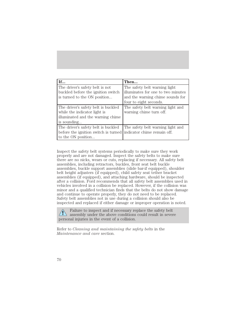 Seating and safety restraints | FORD 1999 Escort User Manual | Page 70 / 200