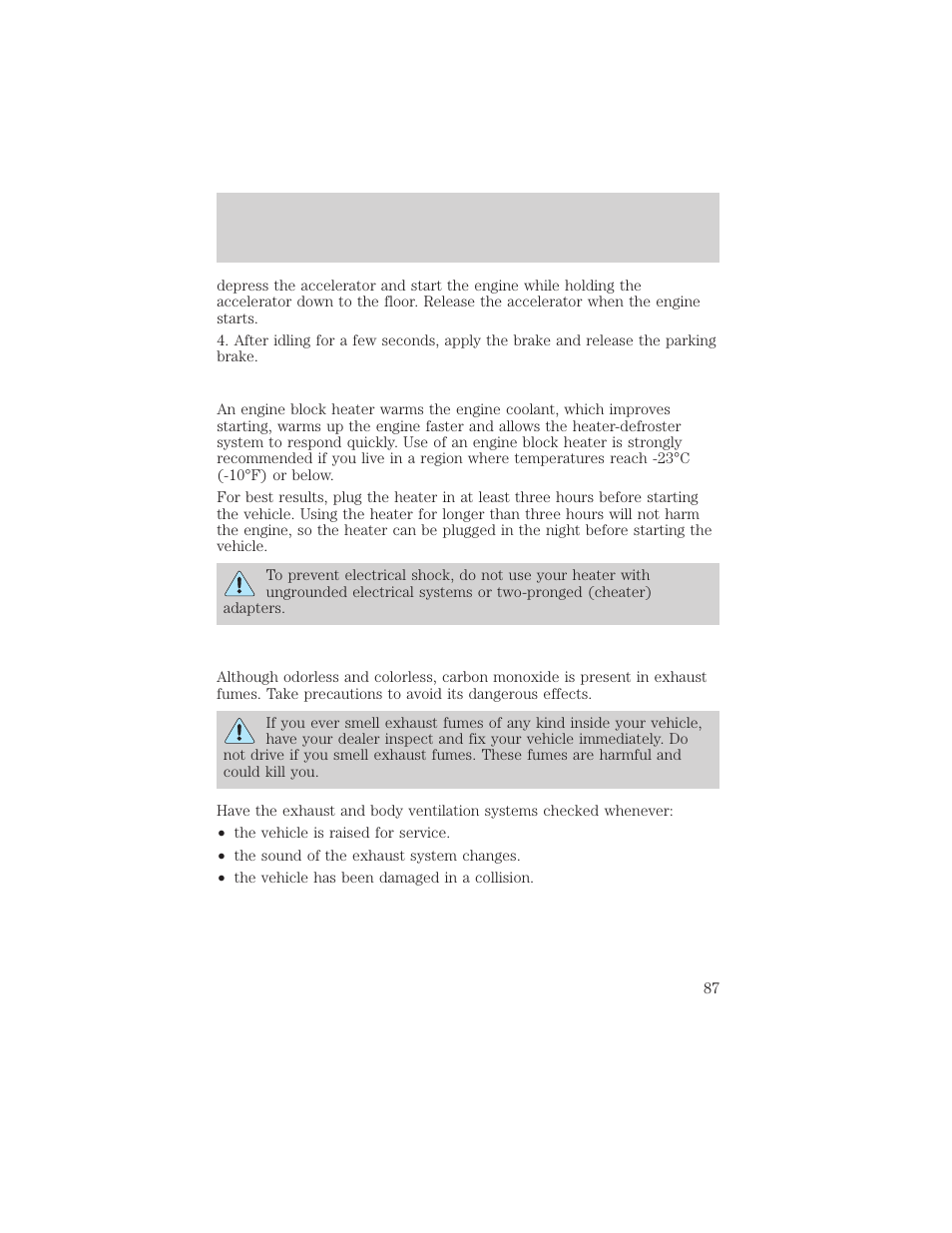 Starting | FORD 1999 Escort User Manual | Page 87 / 200