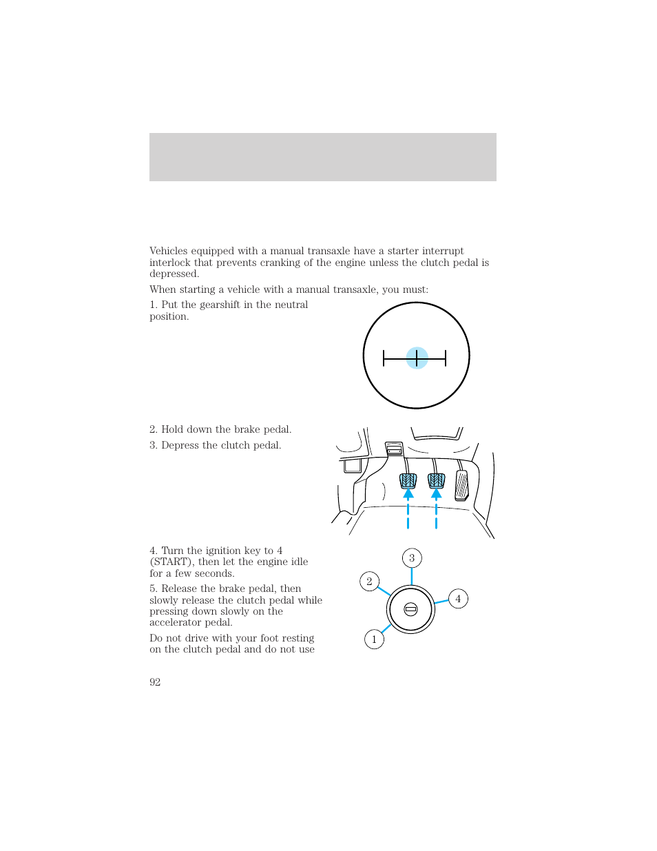 Driving | FORD 1999 Escort User Manual | Page 92 / 200