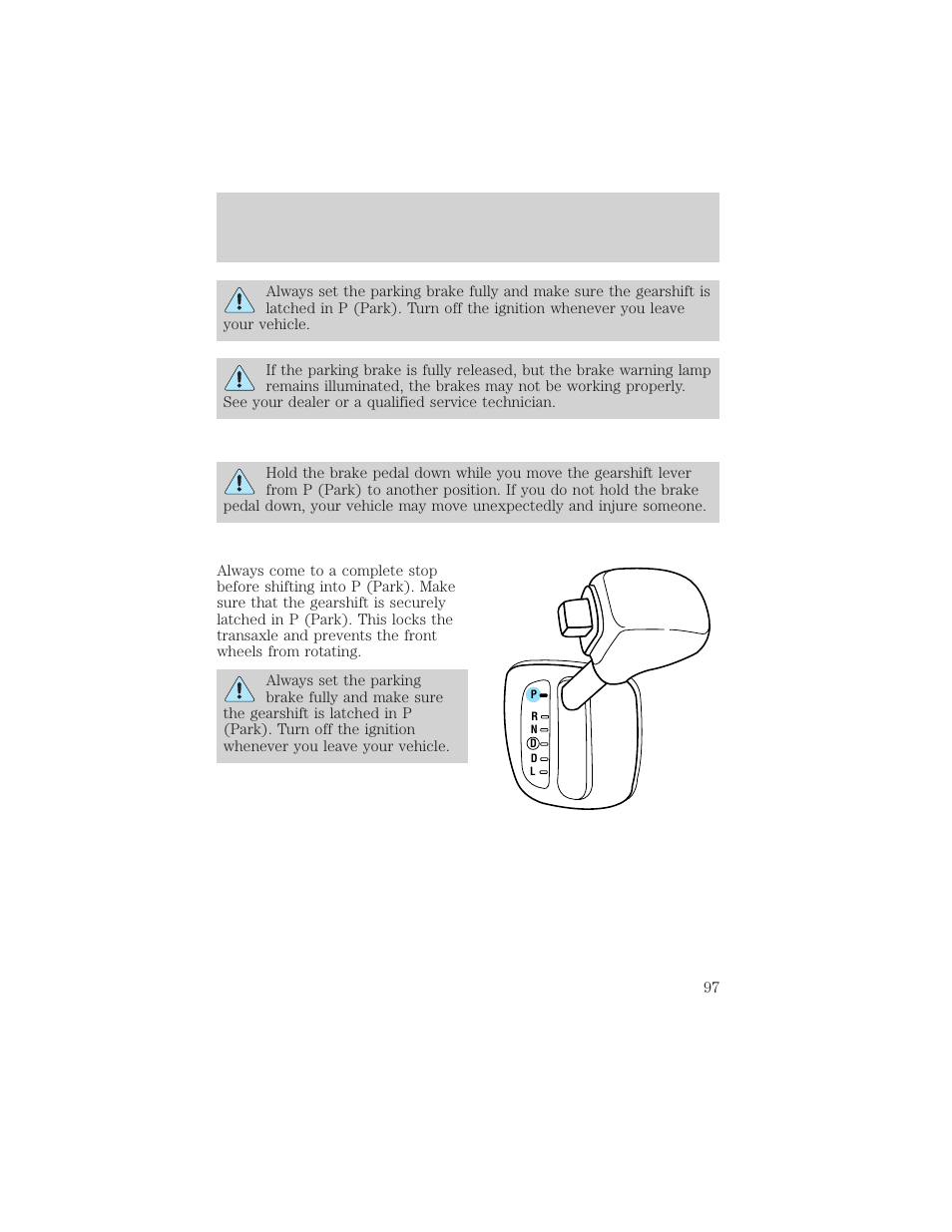 Driving | FORD 1999 Escort User Manual | Page 97 / 200