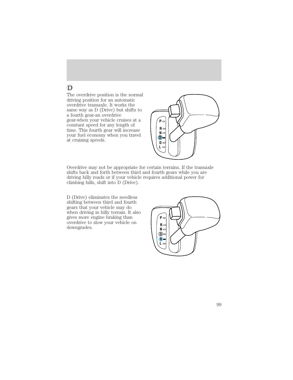 Driving | FORD 1999 Escort User Manual | Page 99 / 200