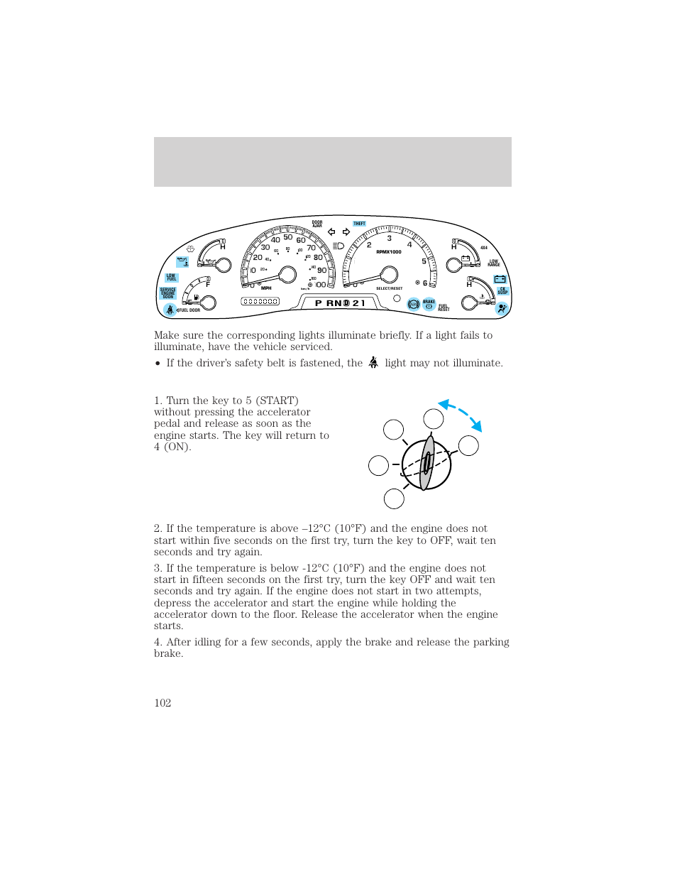 Starting | FORD 1998 Expedition User Manual | Page 102 / 216