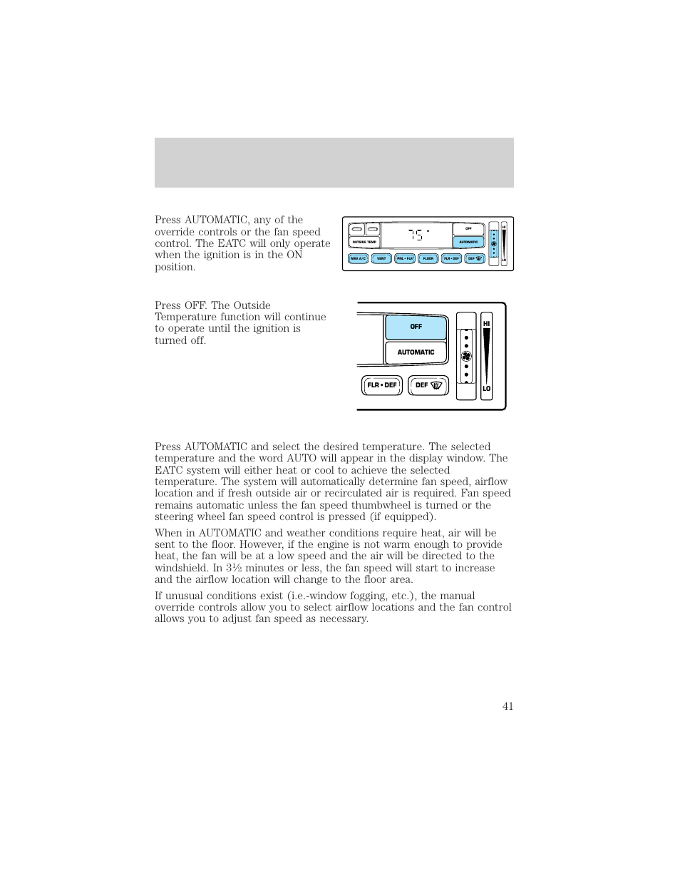 Controls and features | FORD 1998 Expedition User Manual | Page 41 / 216